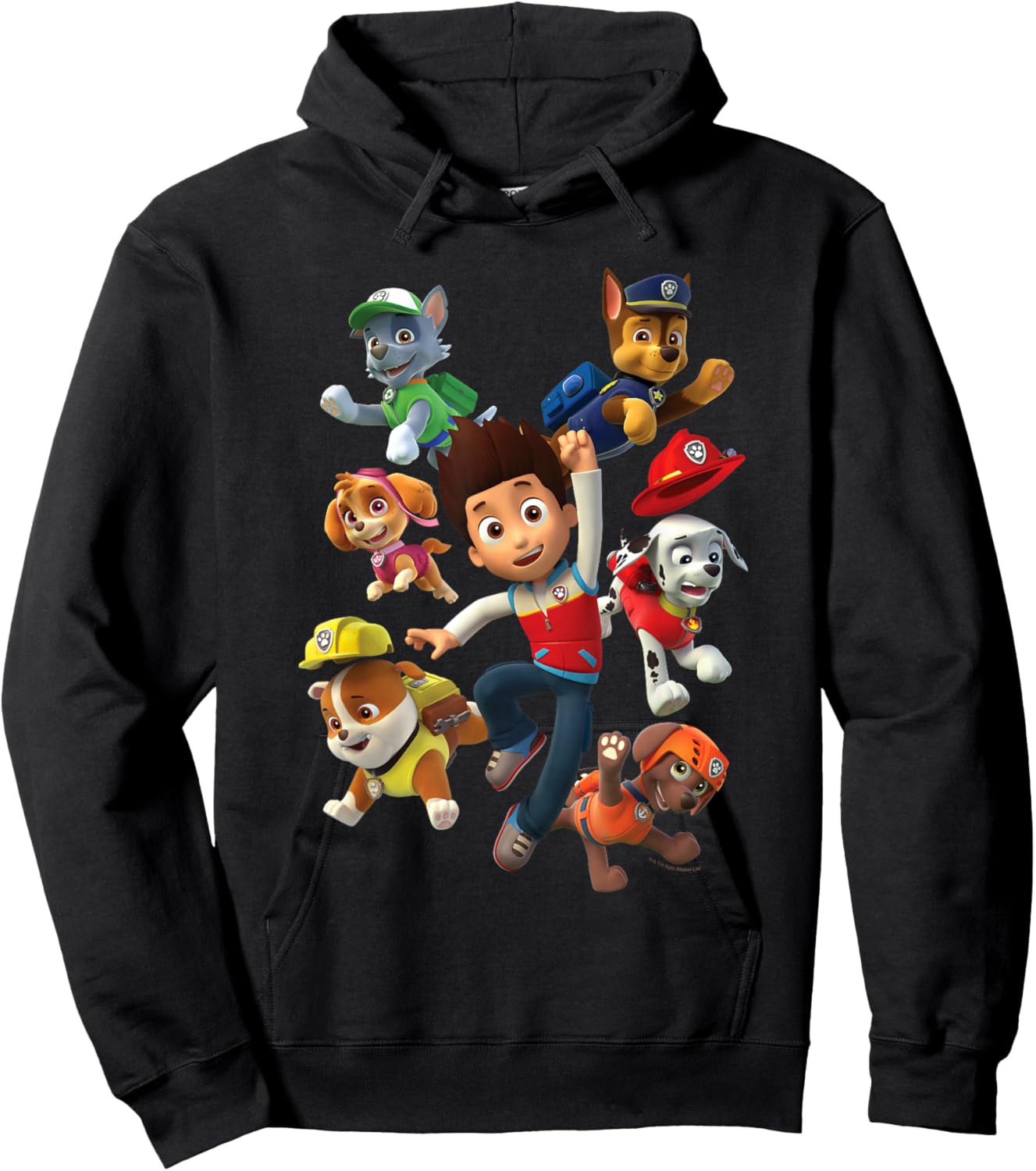 Paw Patrol PAW Patrol Ryder's Pups Boys Black Cotton Polyester , Small, Short Sleeve Hoodie - Hoodie | Black
