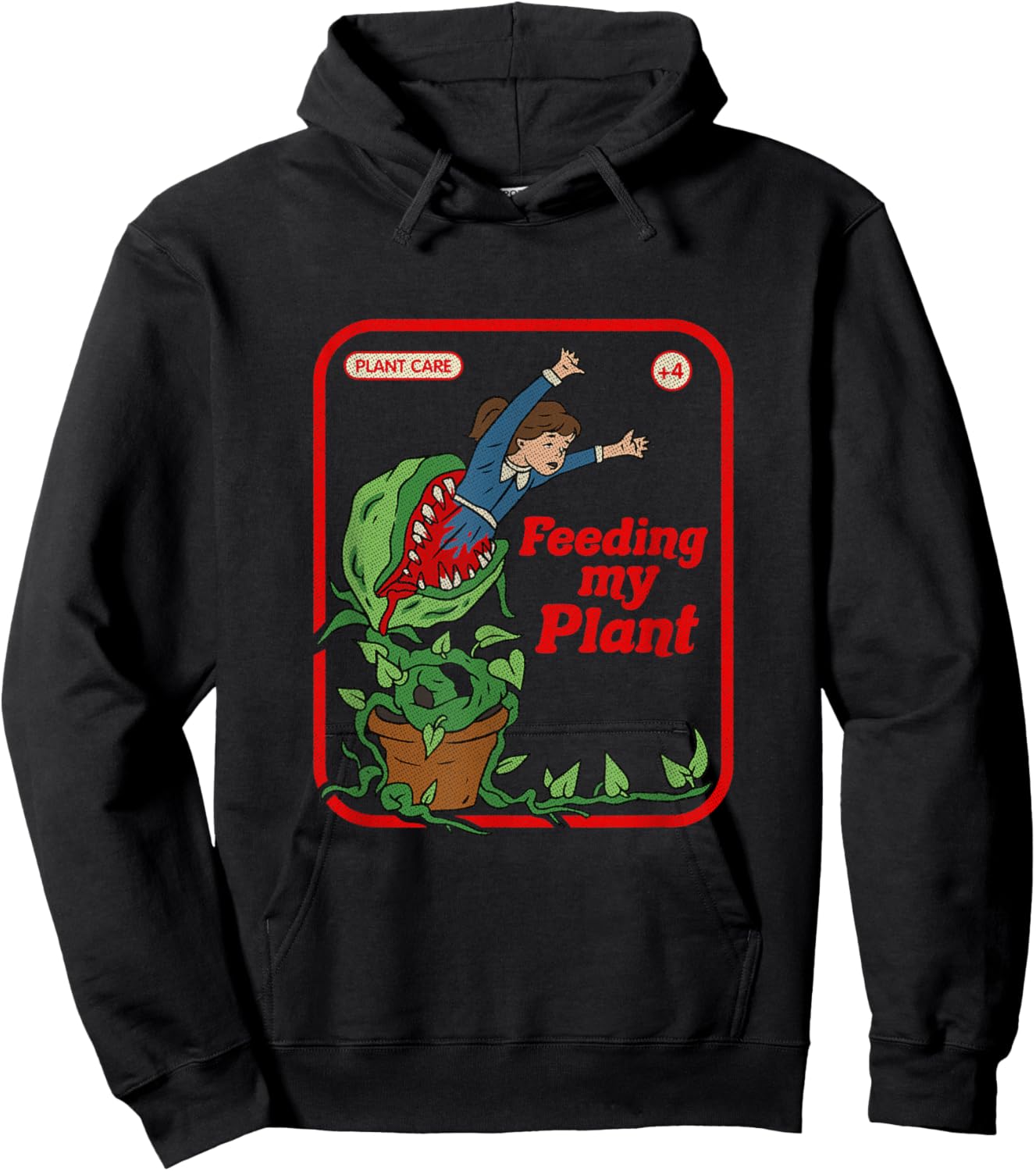 Feeding My Plant Occult Horror Goth Vintage Childgame Hoodie - Hoodie | Black