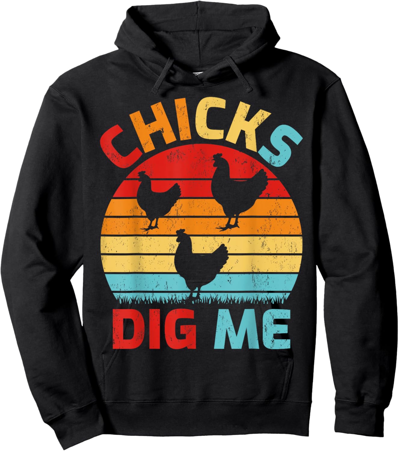 Vintage Retro Chicks Dig Me Farming Chicken Farmer Hoodie - Hoodie | Black