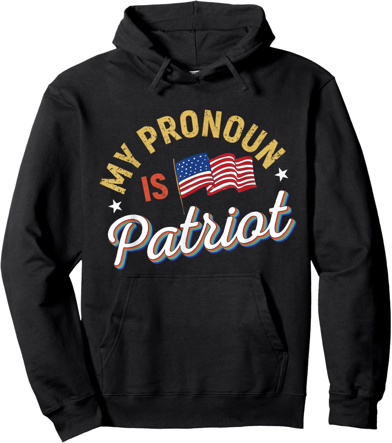 Funny Republican My Pronoun Is Patriot Conservative Hoodie - Hoodie | Black