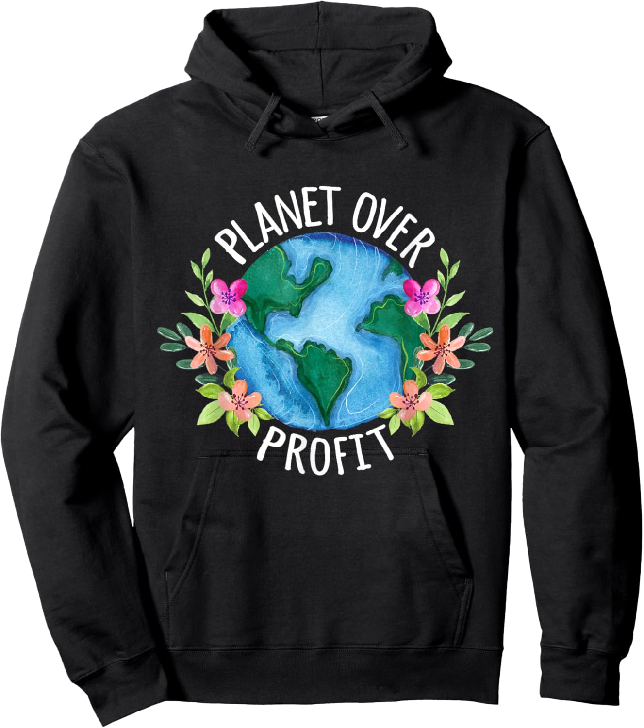 Planet Over Profit Save The Earth Campaign Awareness Hoodie - Hoodie | Black