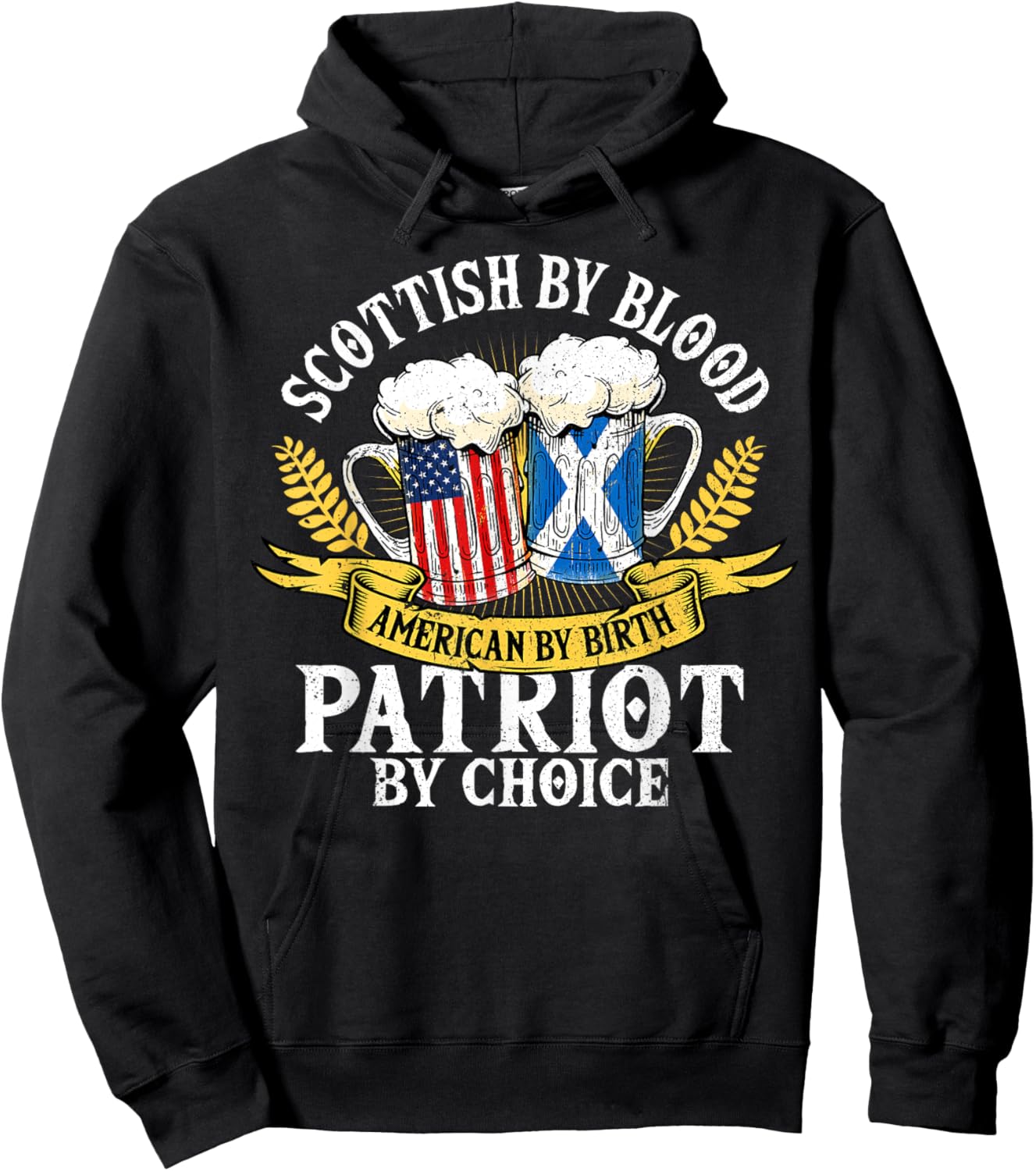 Scottish By Blood American By Birth Patriot By Choice Hoodie - Hoodie | Black