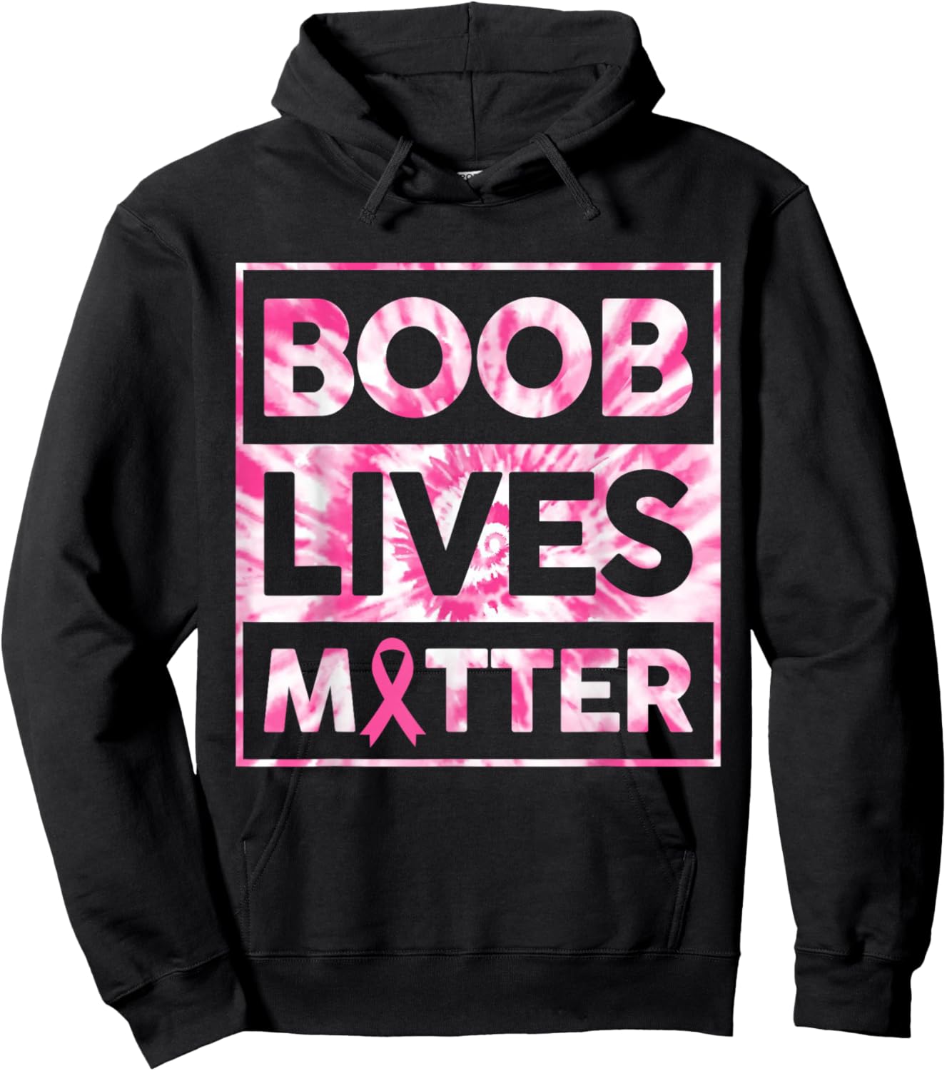 Boob Lives Matter Pink Warrior Breast Cancer Awareness Month Hoodie - Hoodie | Black