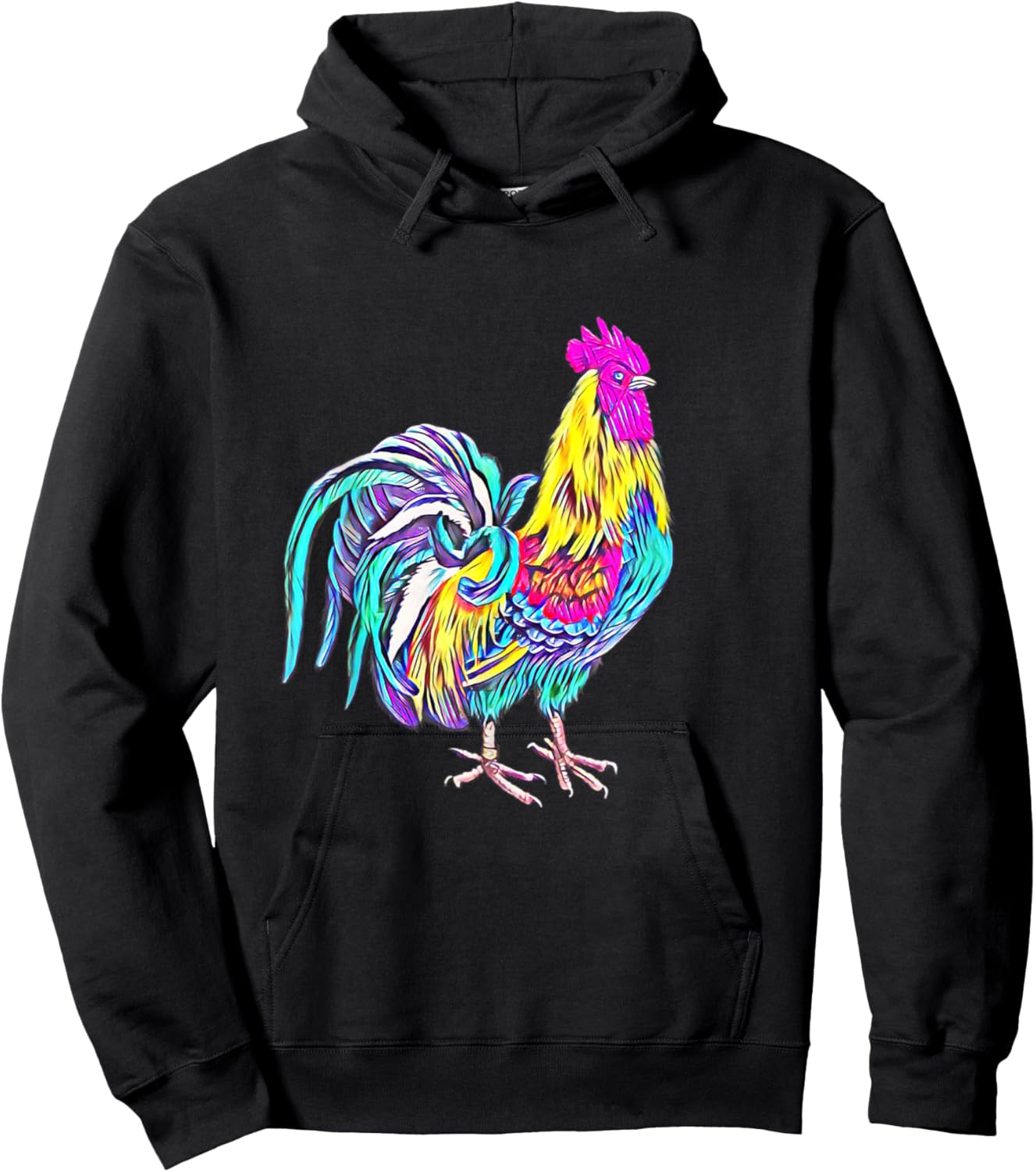 Rooster Chicken Farmer colorful Farm Animals Chickens Hoodie - Hoodie | Black