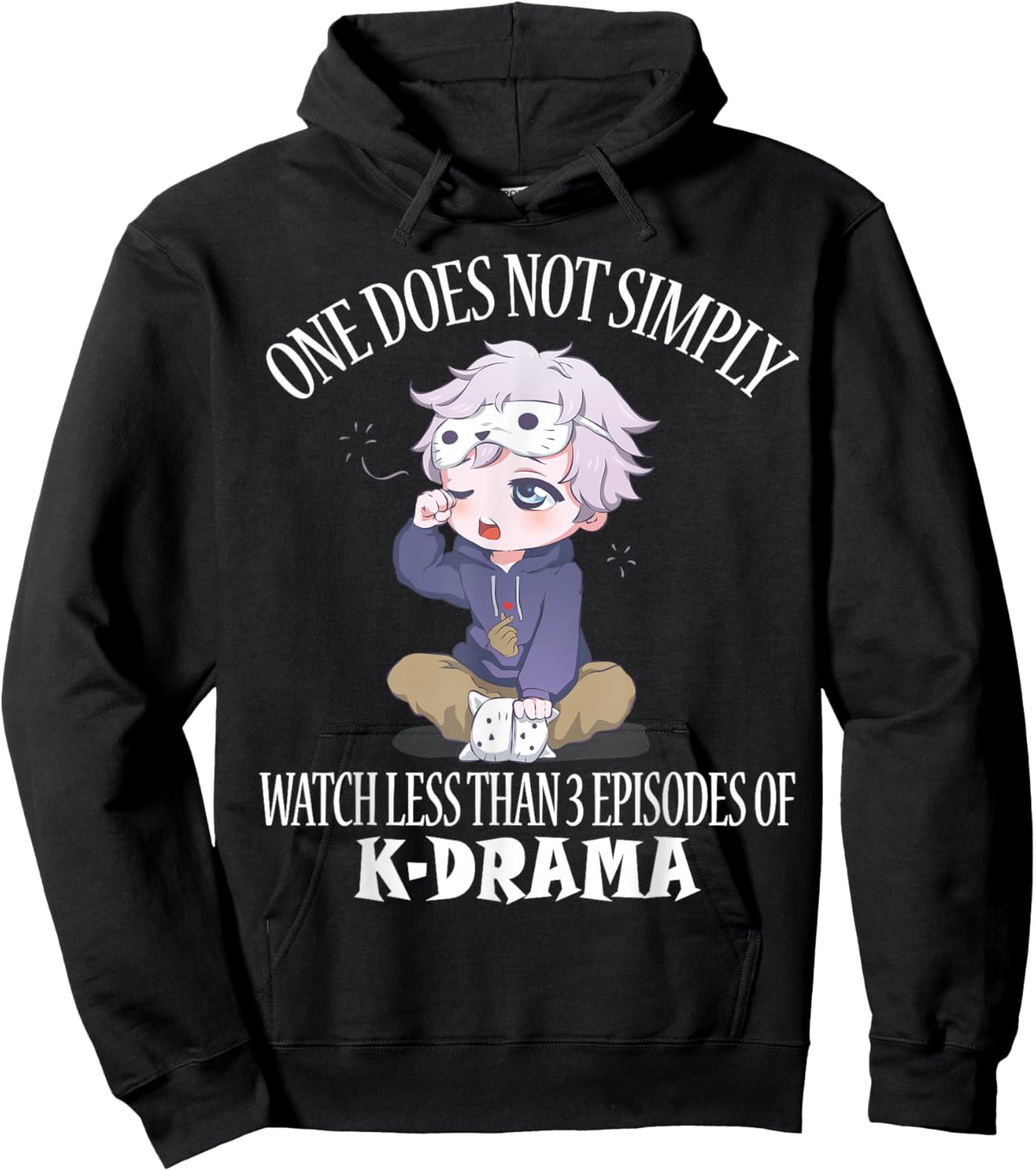 Korean Drama Kdrama Finger Heart Design Hoodie - Hoodie | Black