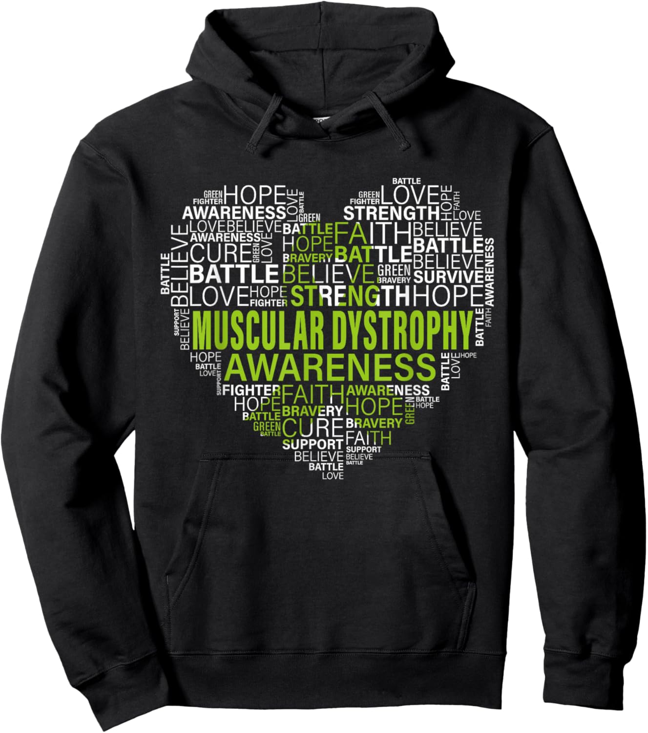 Muscular Dystrophy Awareness Hope Support Strong Warrior Hoodie - Hoodie | Black