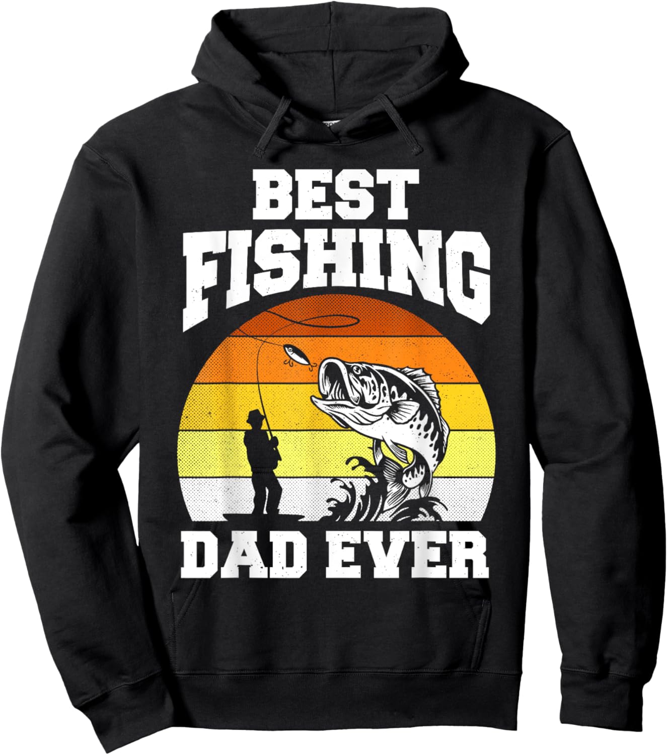 Best Fishing Dad Ever Fisherman Reel Cool Fathers Day Hoodie - Hoodie | Black