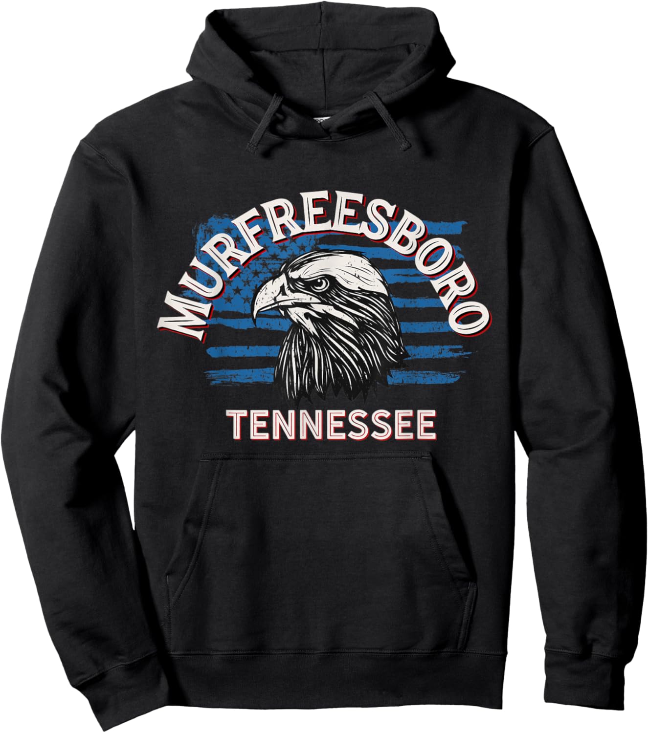 Retro Eagle USA Flag Tennessee - Vintage Murfreesboro Women Men Hoodie - Hoodie | Black