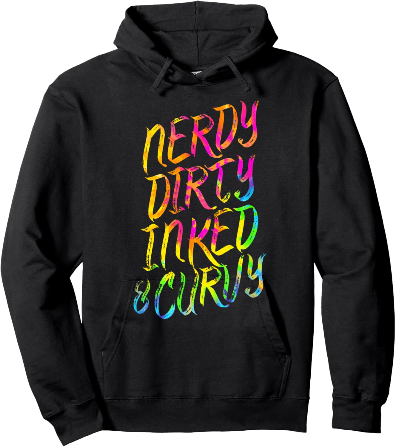 Nerdy Dirty Inked & Curvy - Tattoo Woman Girl Nerd Hoodie - Hoodie | Black
