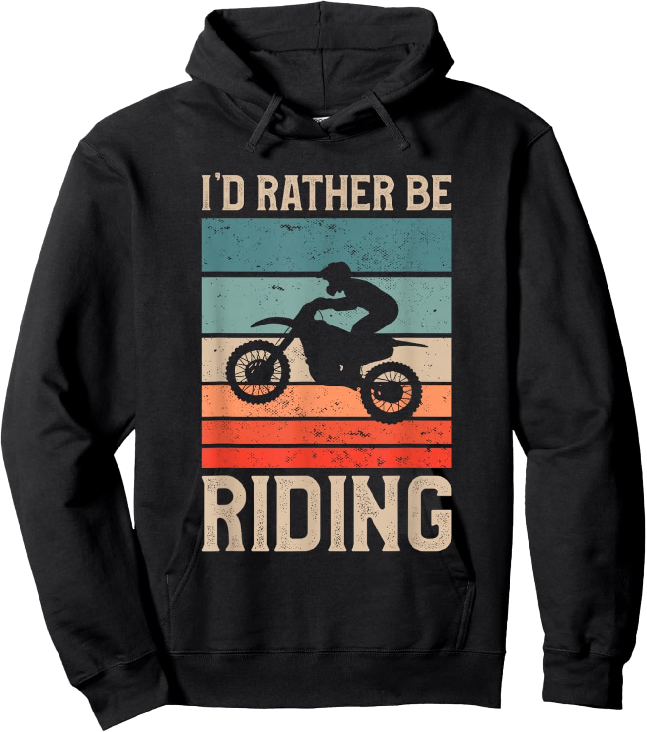 I'd Rather Be Riding Dirt Bike Motocross Racing Hoodie - Hoodie | Black