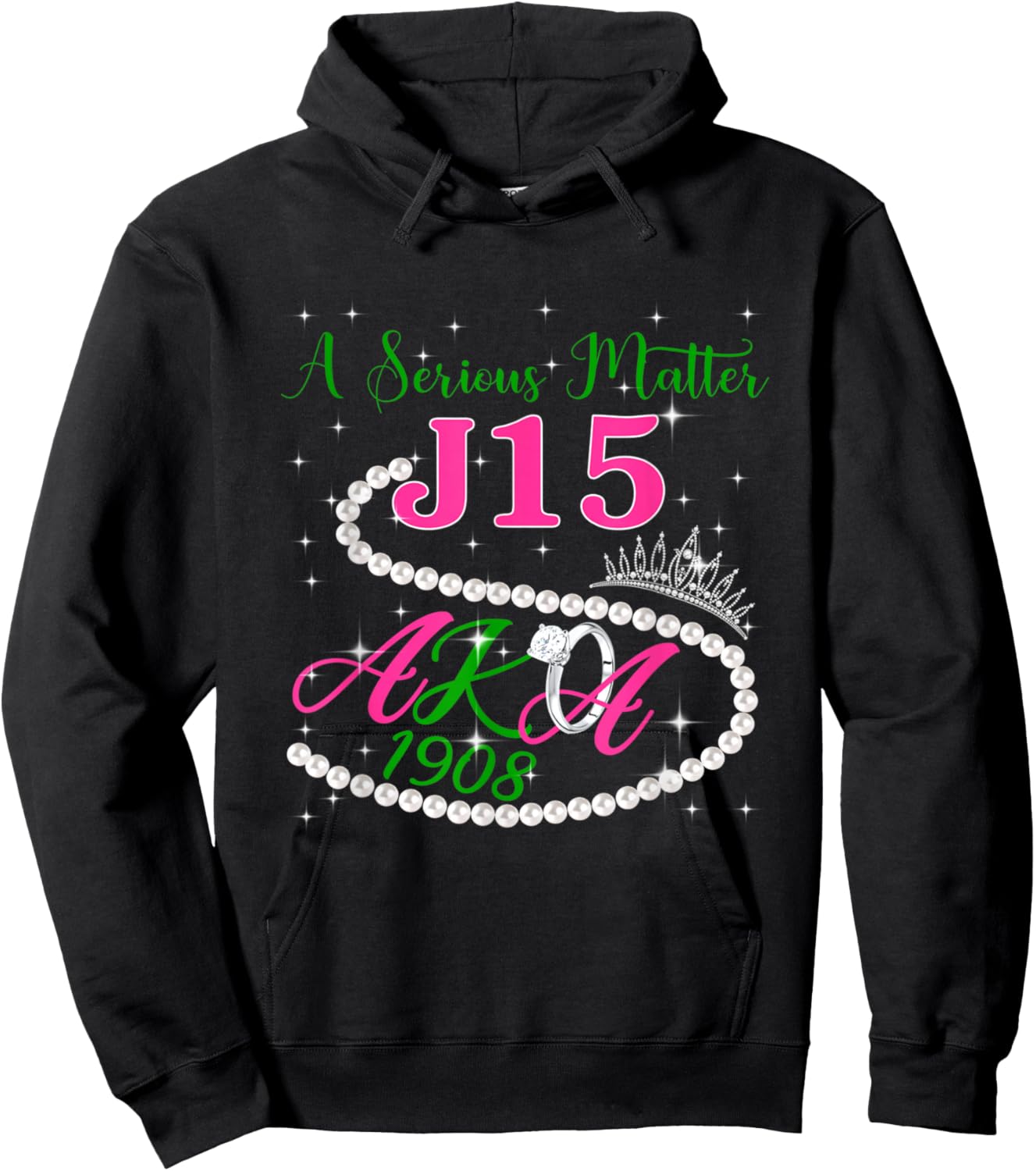 A Serious Matter J15 1.9.0.8 Pink Green AKA Pearl Melanin Hoodie - Hoodie | Black
