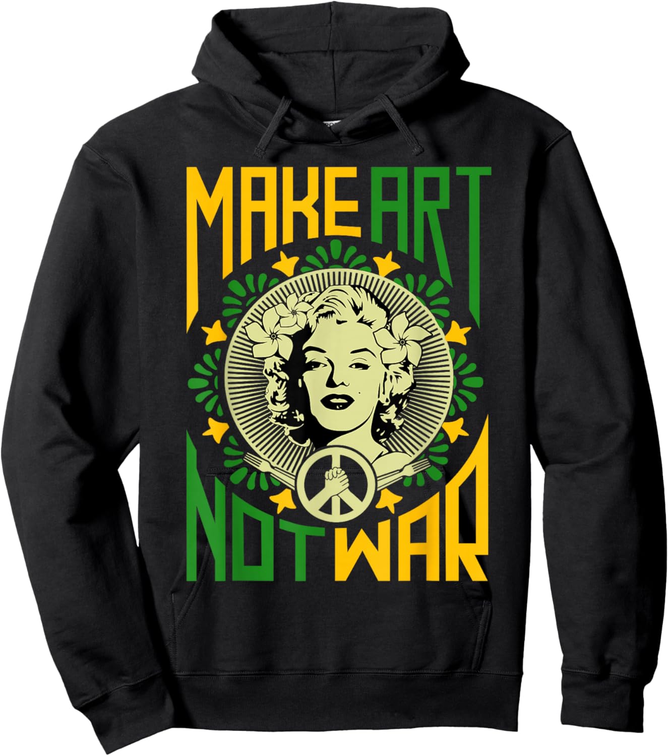 Make Art Not War, Cool Art Lover Funny Artist Humor Painting Hoodie - Hoodie | Black