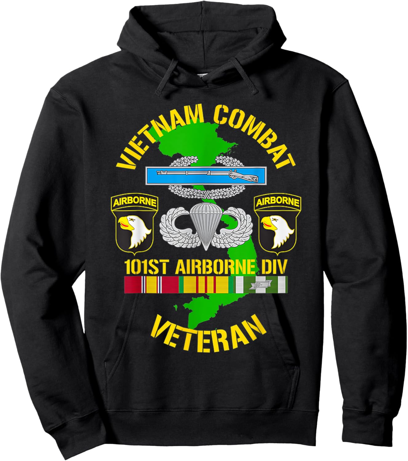 101st Airborne Division - Vietnam Combat Veteran Hoodie - Hoodie | Black