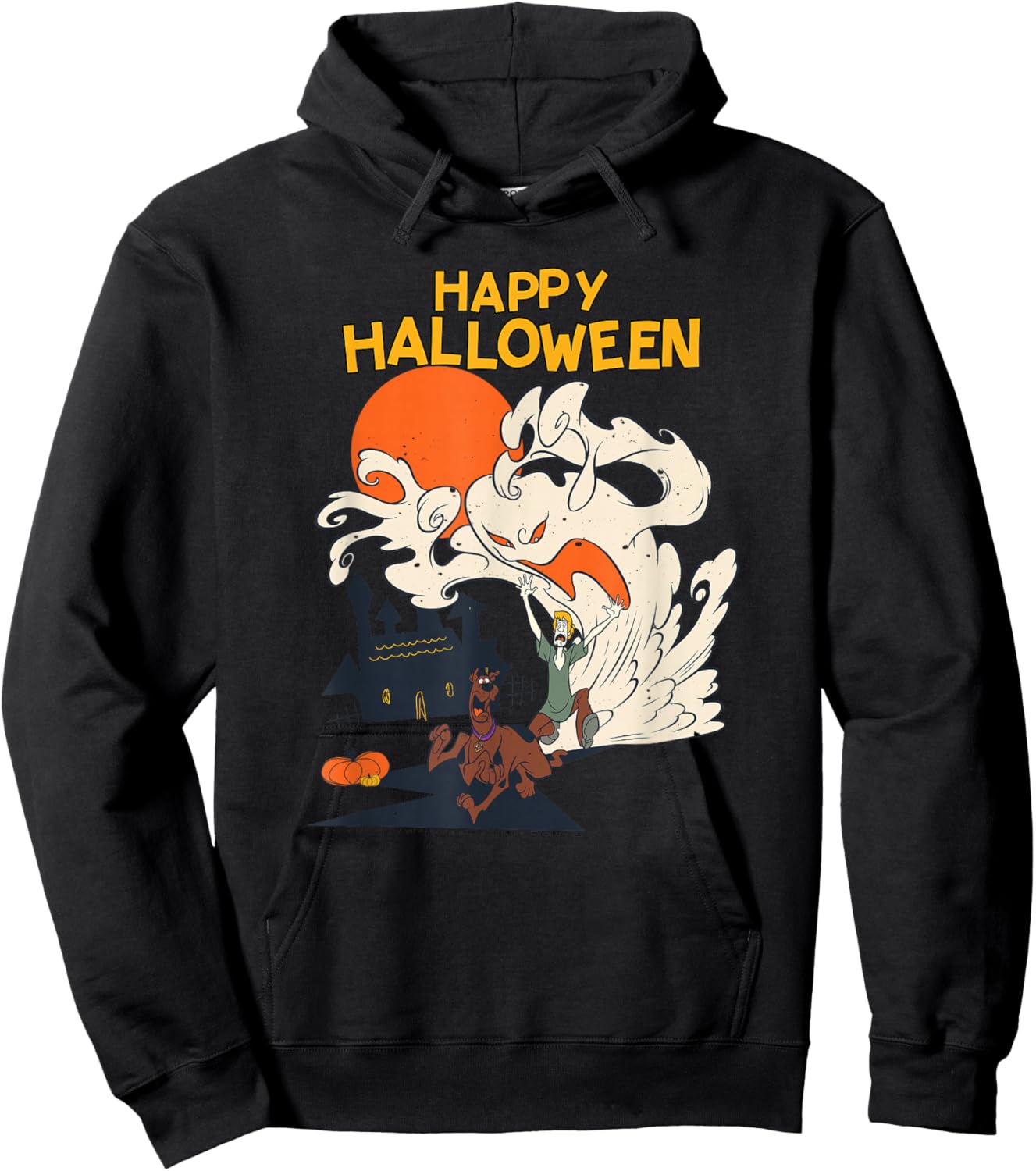 Scooby-Doo Halloween Scooby Shaggy Ghostly Haunt Hoodie - Hoodie | Black