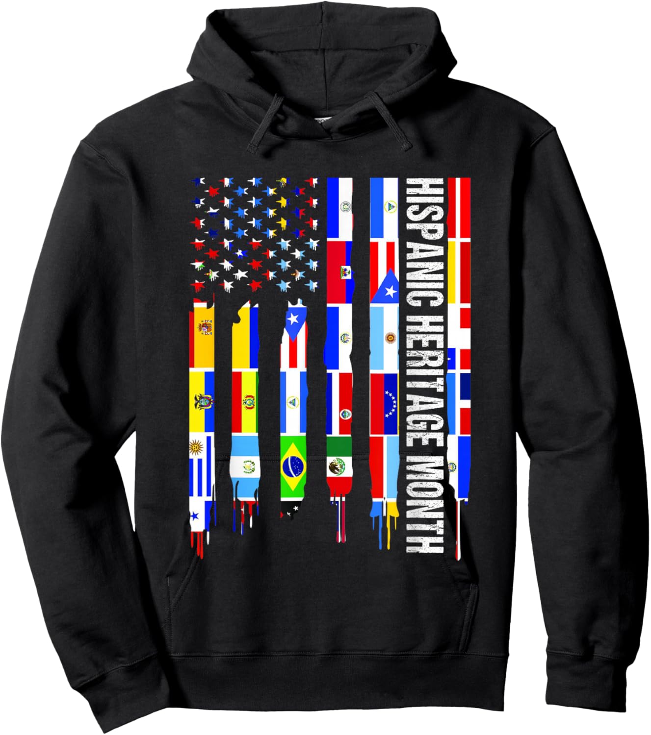 National Hispanic Heritage Month t shirt All Countries Hoodie - Hoodie | Black
