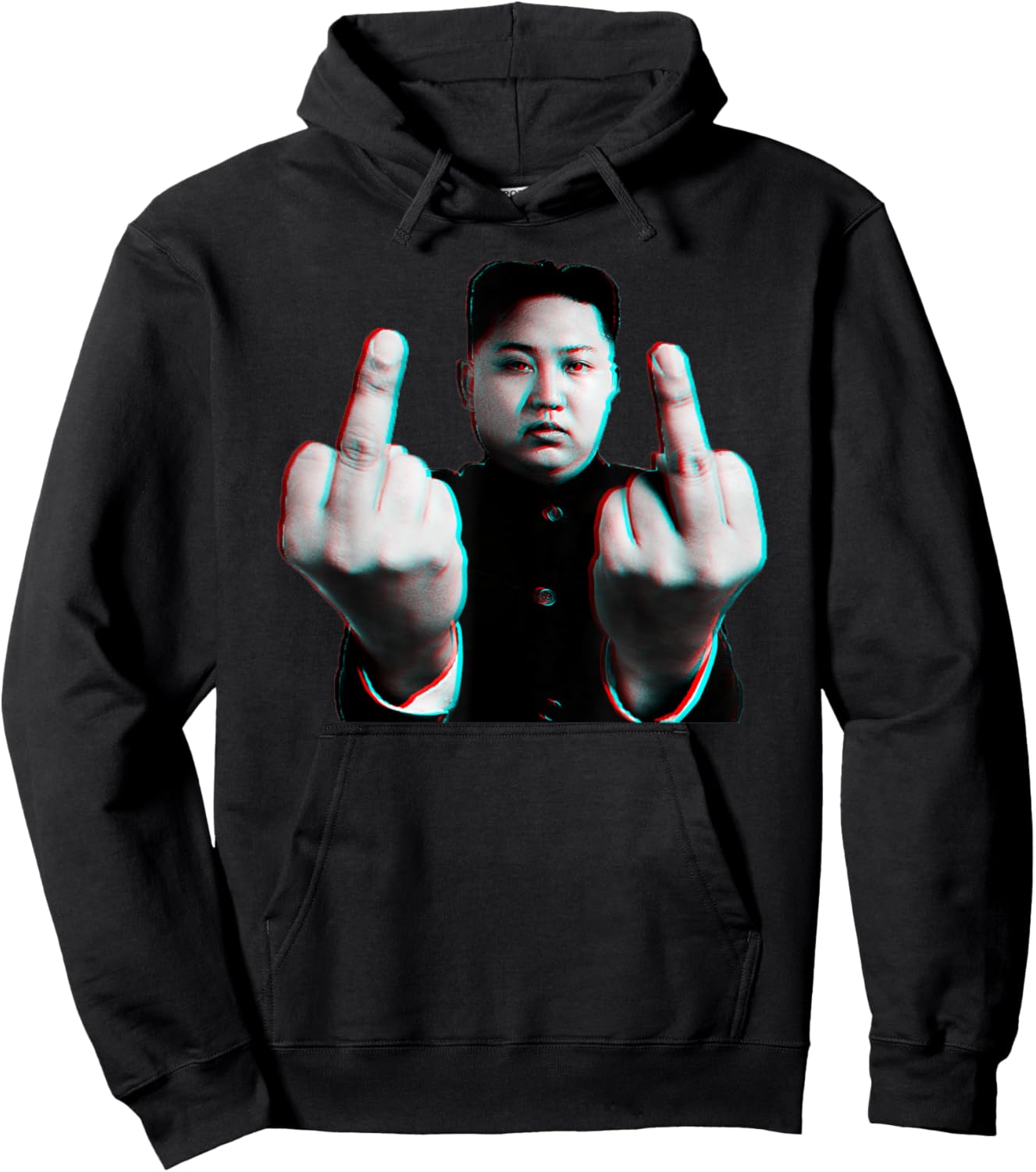 Kim Jong Boom -Adults Black Cartoon Modern Casual Hoodie - Hoodie | Black