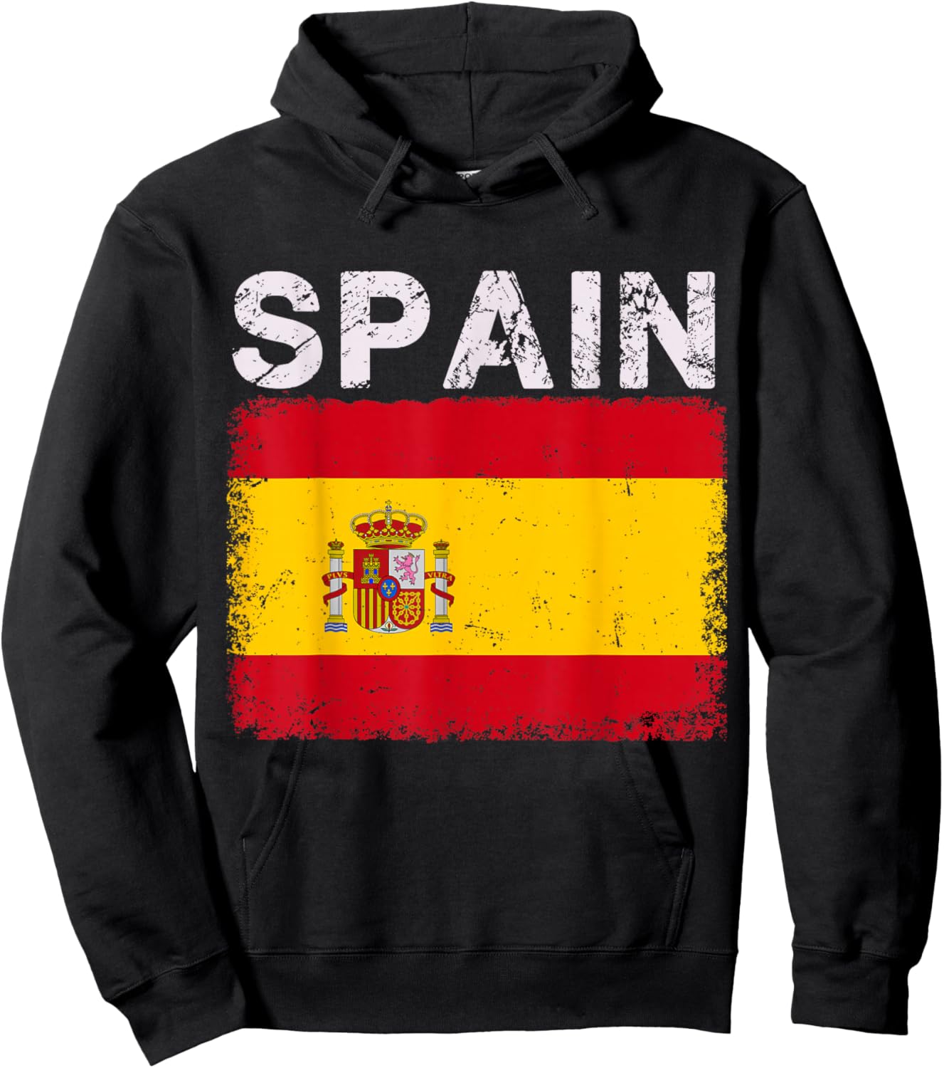 Vintage Spain Flag Spanish Pride Clothing Sports Jersey Hoodie - Hoodie | Black