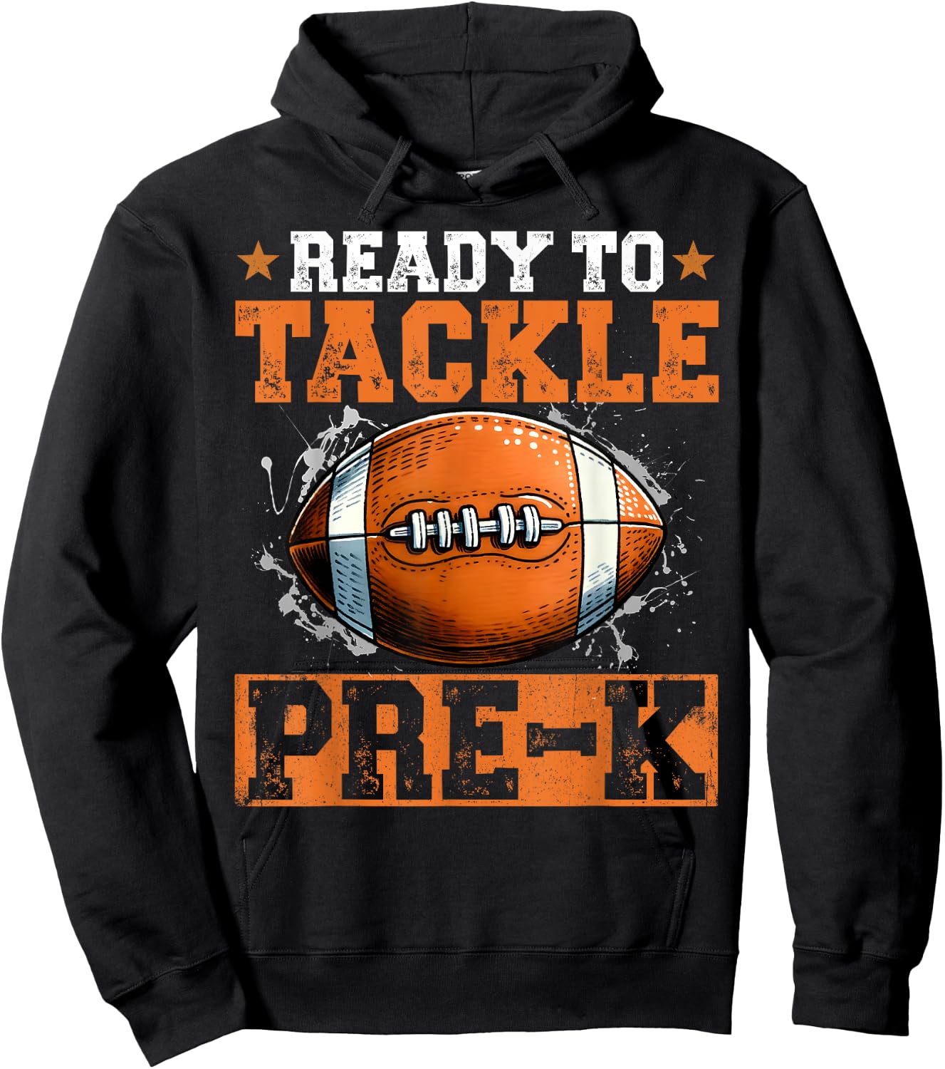 Ready To Tackle Pre-k Retro Football Love 1st Day School Hoodie - Hoodie | Black