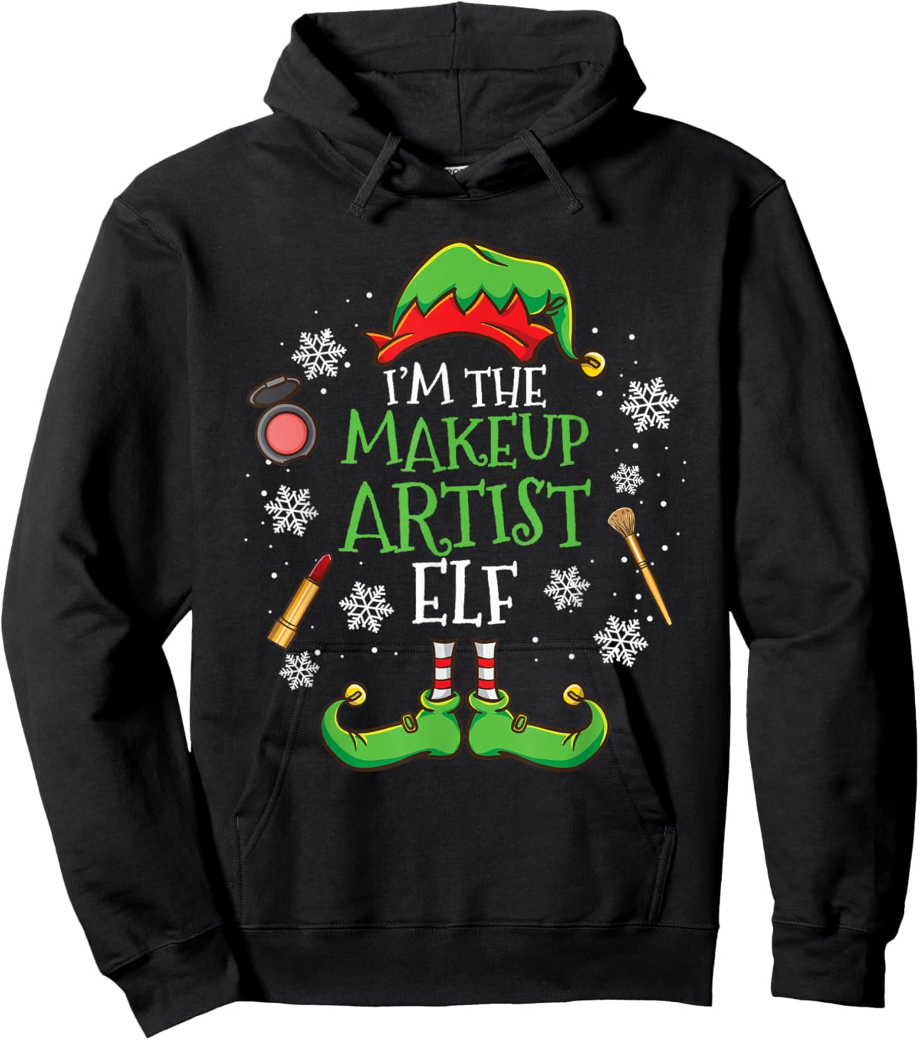 Im The Makeup Artist Elf Christmas Hoodie - Hoodie | Black