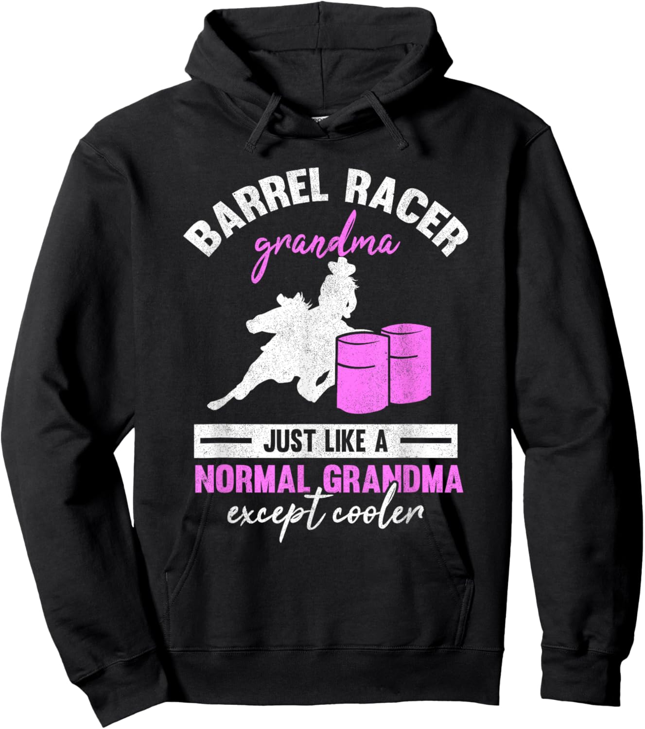 Barrel Racer Grandma Rodeo Grandmother Horse Barrel Racing Hoodie - Hoodie | Black