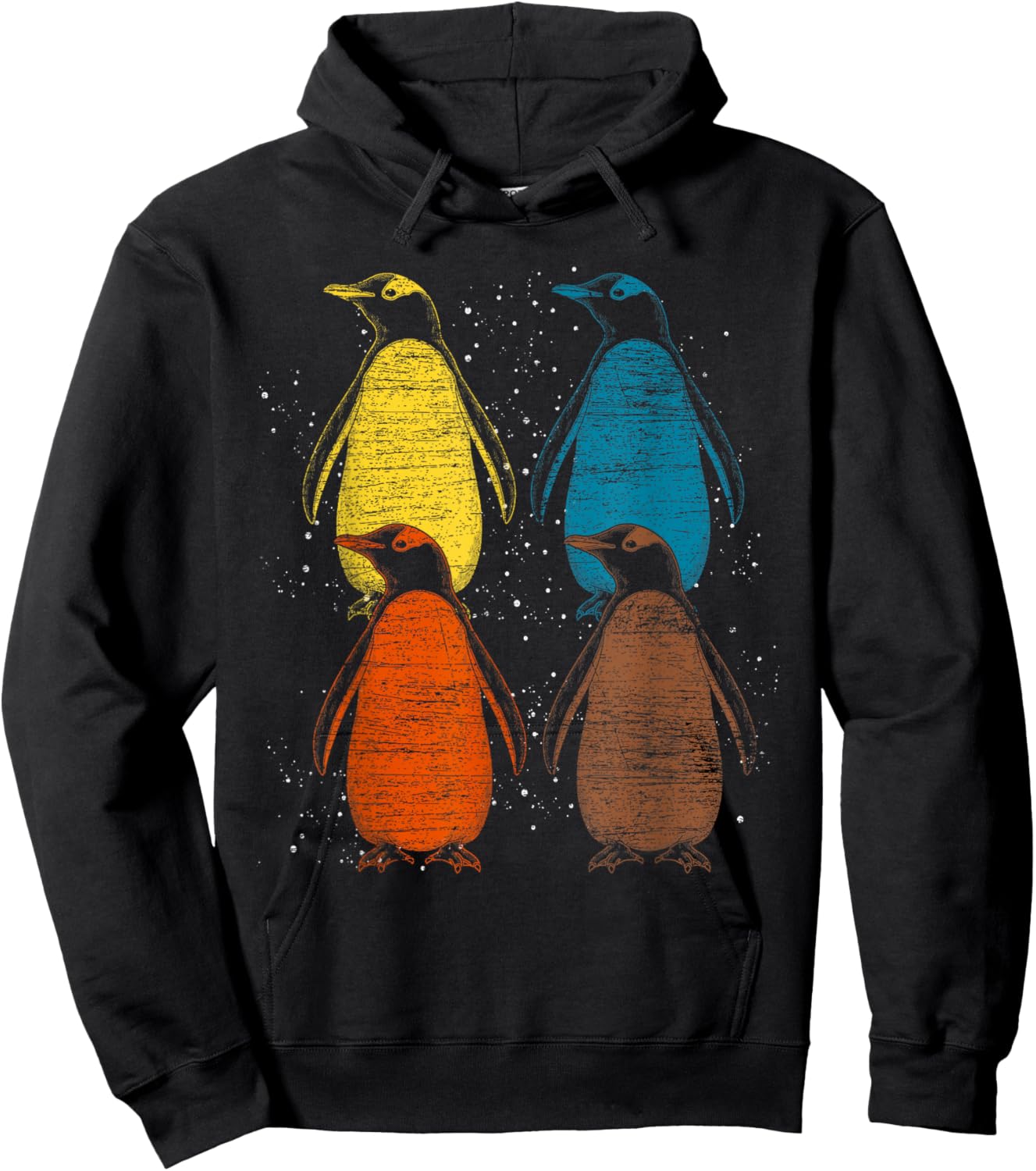 Retro Antarctic Animal Lover Zoo Keeper Gift Cute Penguin Hoodie - Hoodie | Black