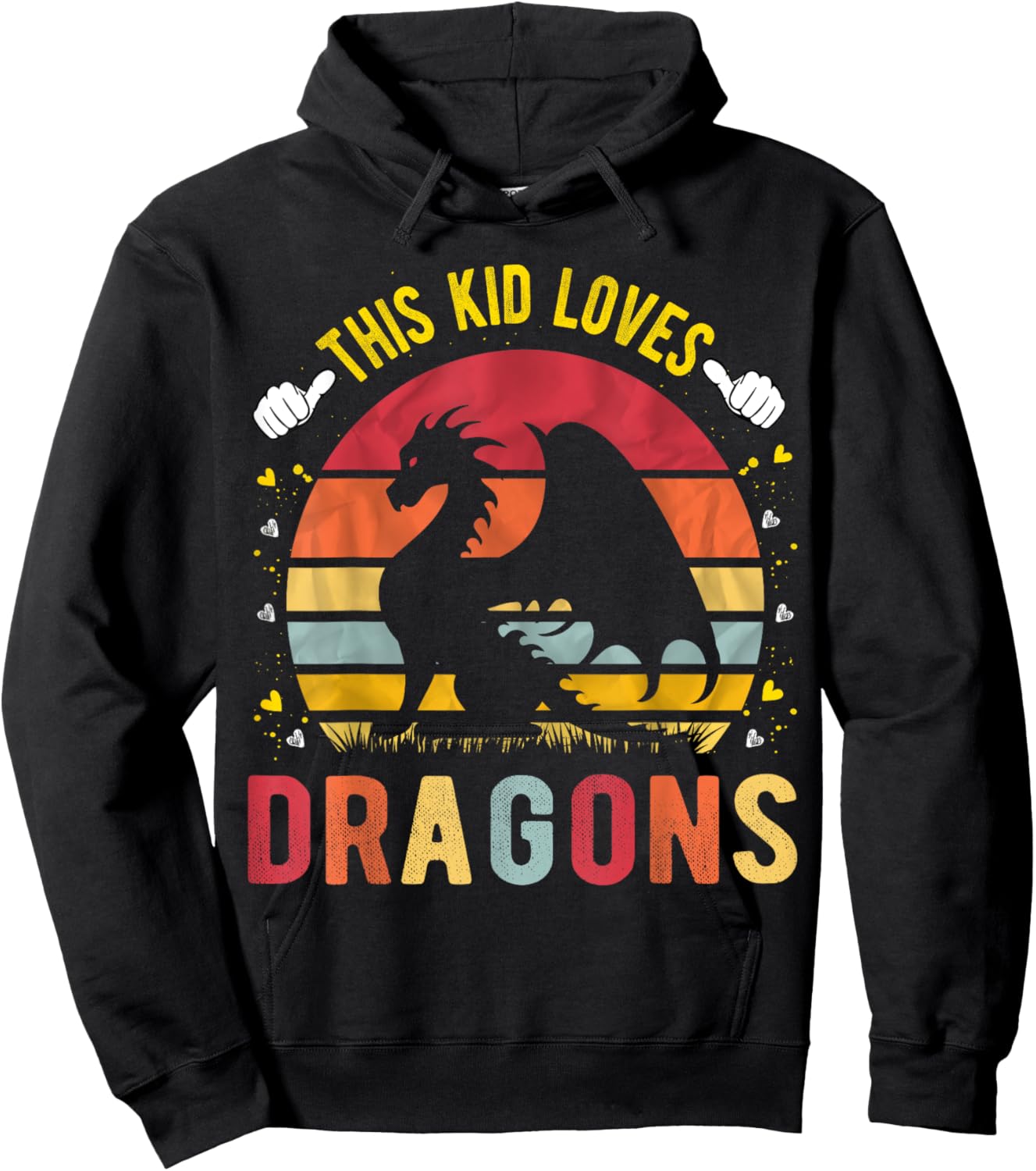 This Kid Loves Dragons Boys and Girls Dragon Gift Hoodie - Hoodie | Black