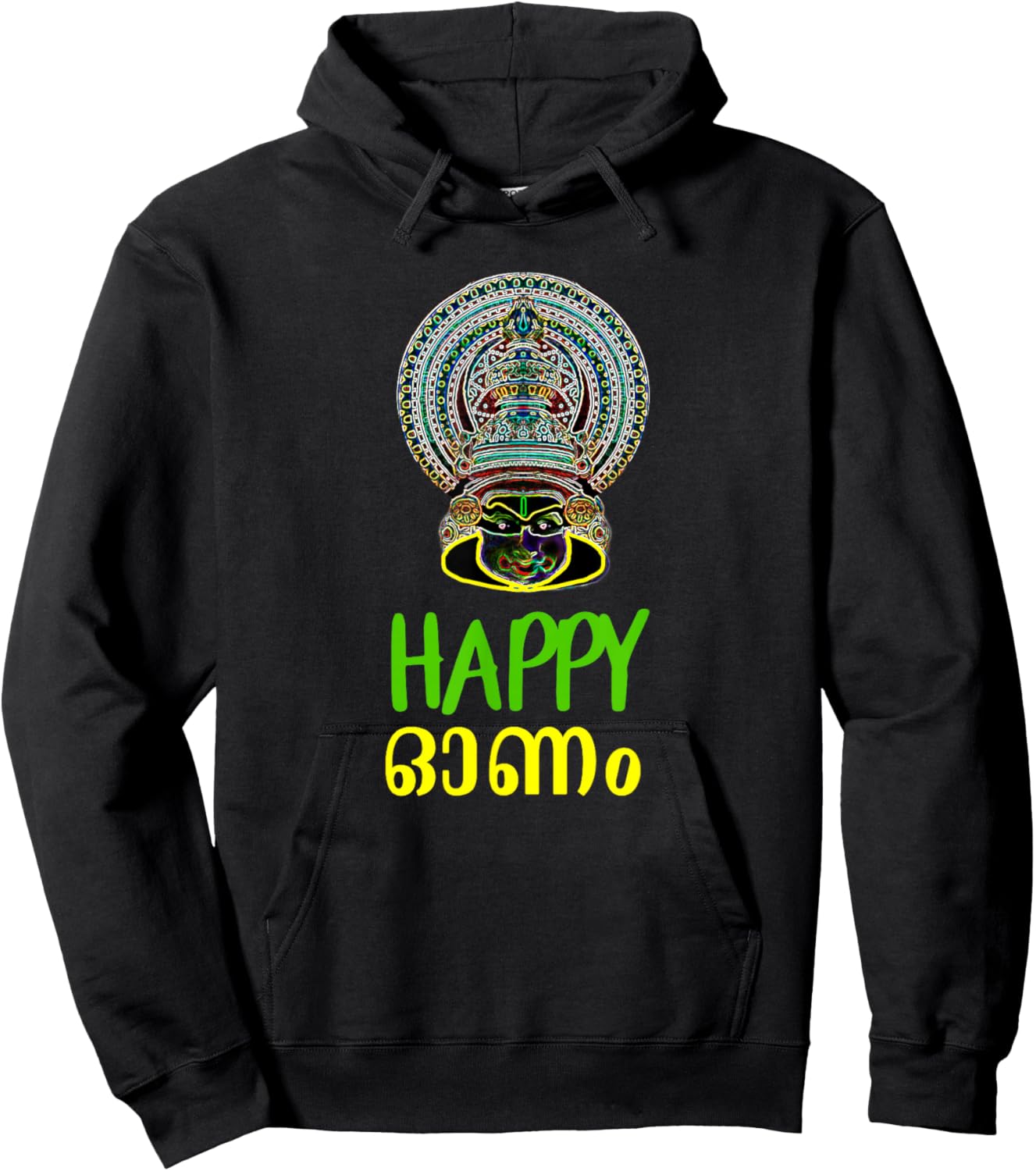 Keralite Malayali Happy Onam in Malayalam Hoodie - Hoodie | Black