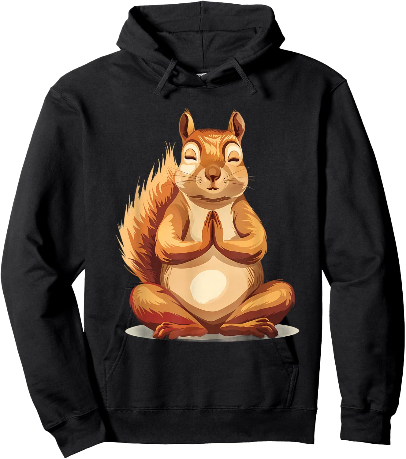 Meditation Squirrel Spirituality Yoga Buddhist Animal Art Hoodie - Hoodie | Black