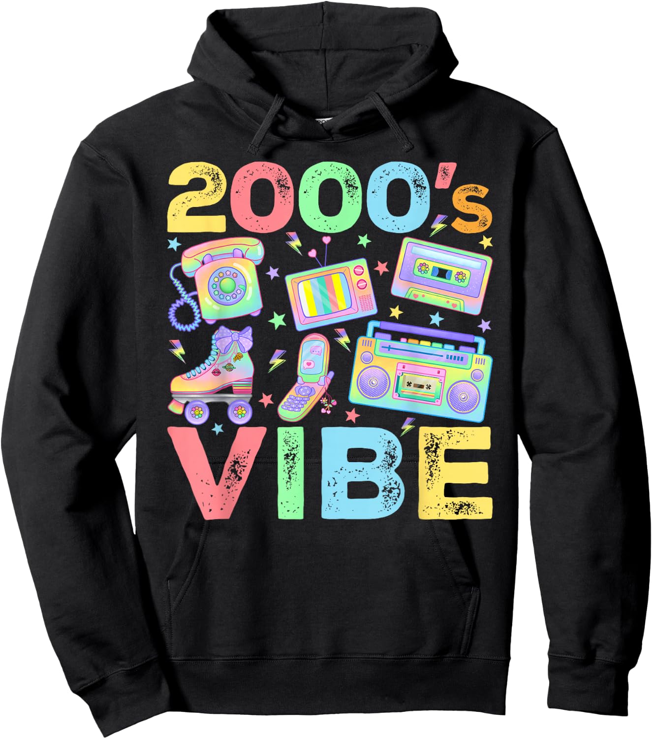 2000s Vibe 2000's Vintage Style 2000s Retro Party Hoodie - Hoodie | Black