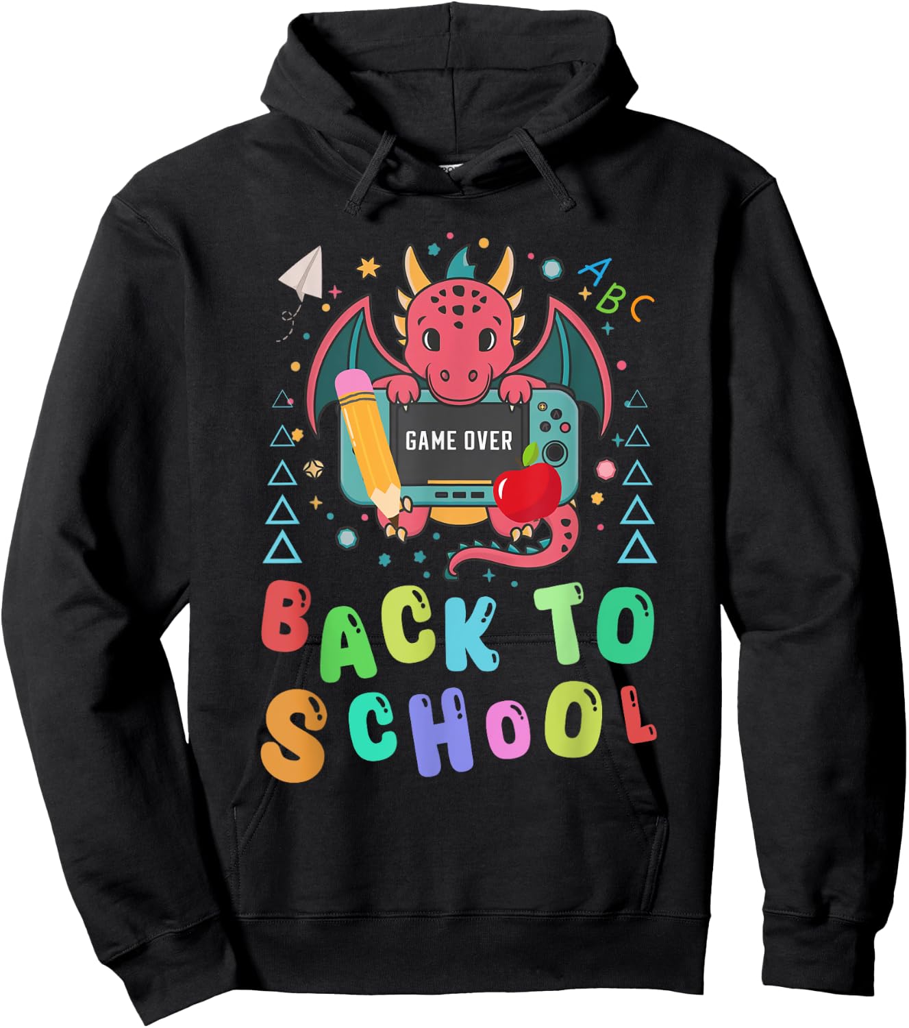 Funny Game Over Back To School Dragon Video Game Women Girls Kids Hoodie - Hoodie | Black