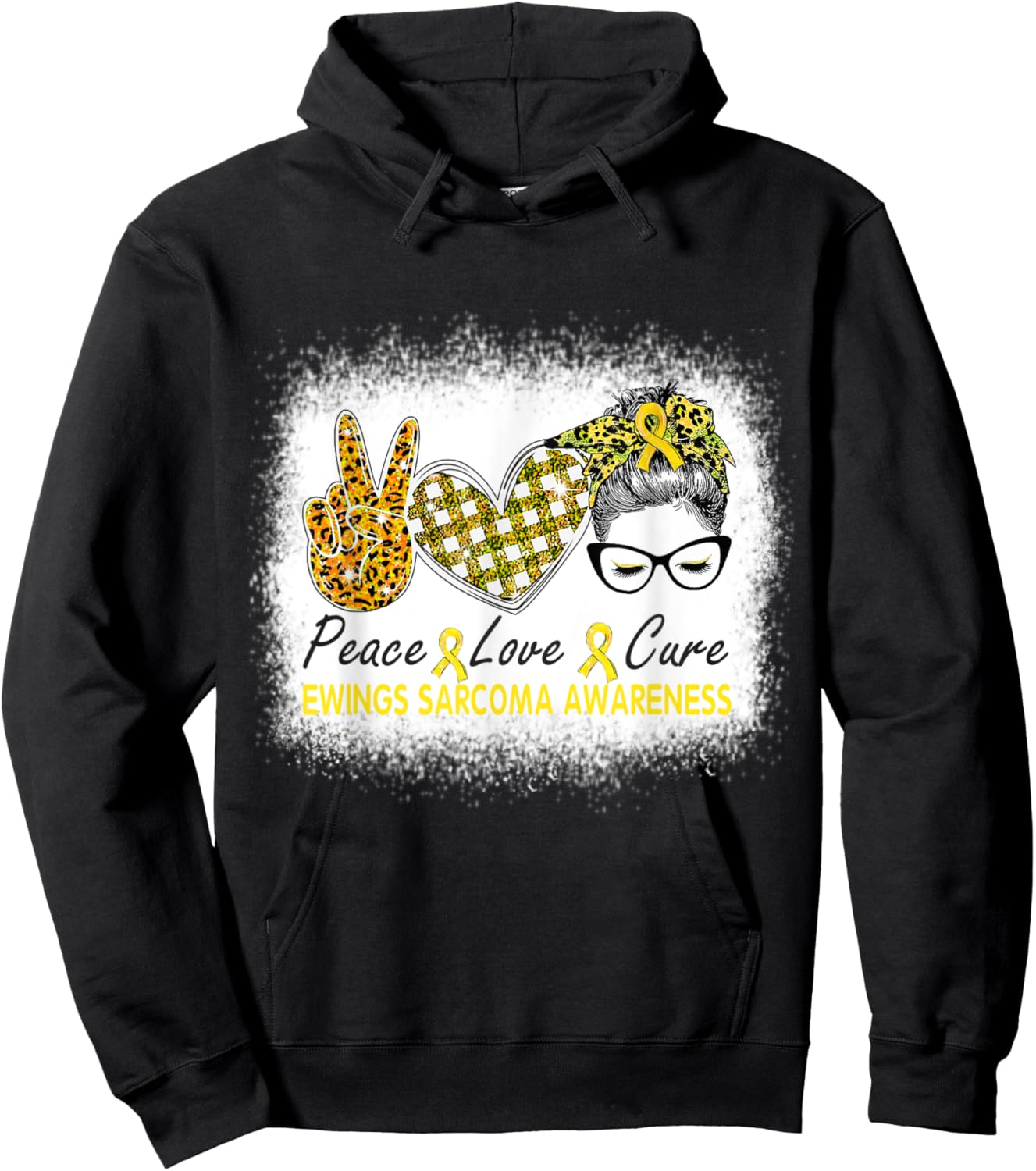 Love Cure Women Ewings Sarcoma Awareness Hoodie - Hoodie | Black