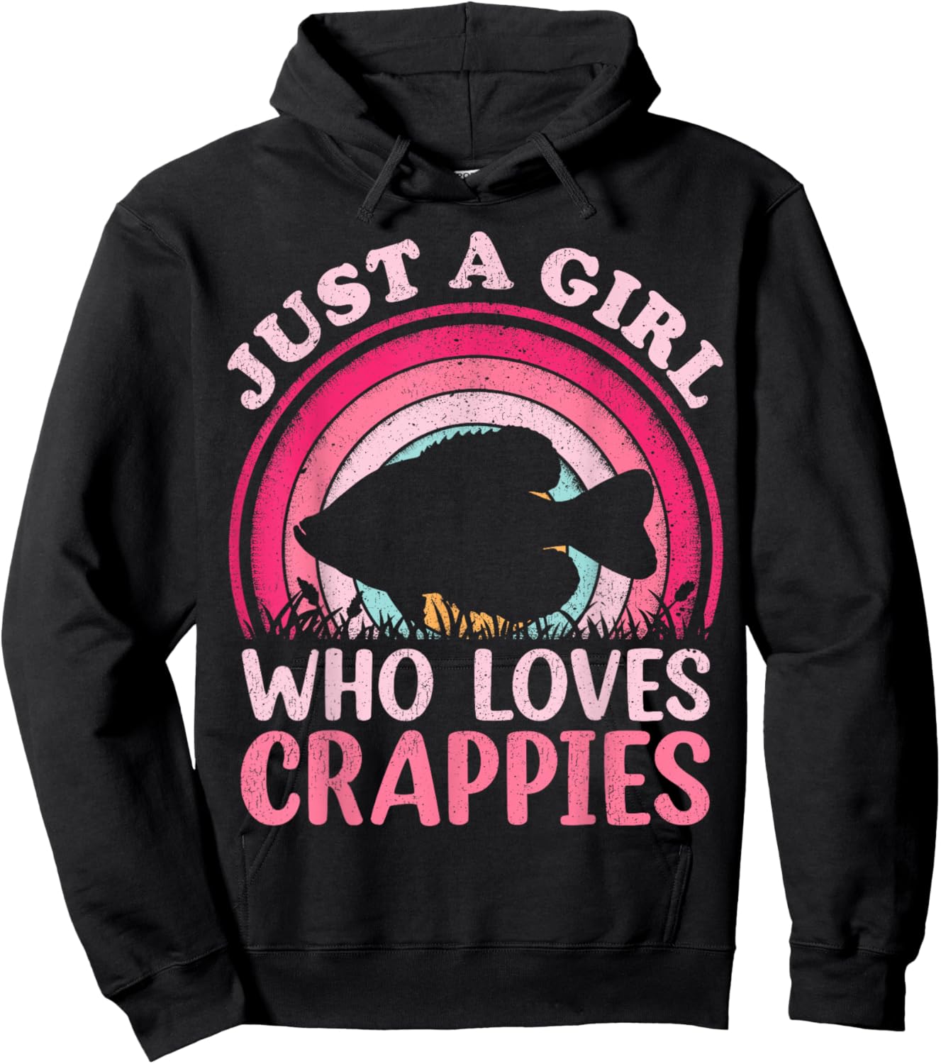 Crappie Fish Vintage Retro Just A Girl Who Loves Crappies Hoodie - Hoodie | Black