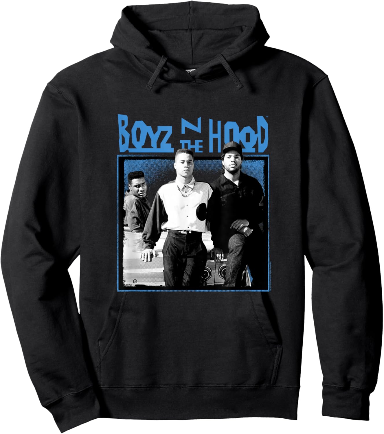 Boyz n The Hood Group with Blue Logo Small Hoodie - Hoodie | Black