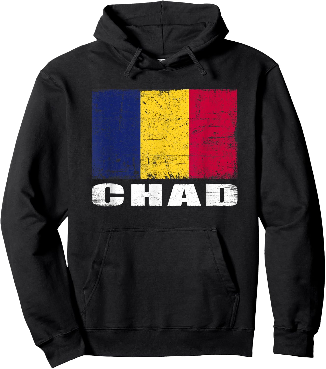 Chad Flag Design Grunge Country Flag Chad Hoodie - Hoodie | Black