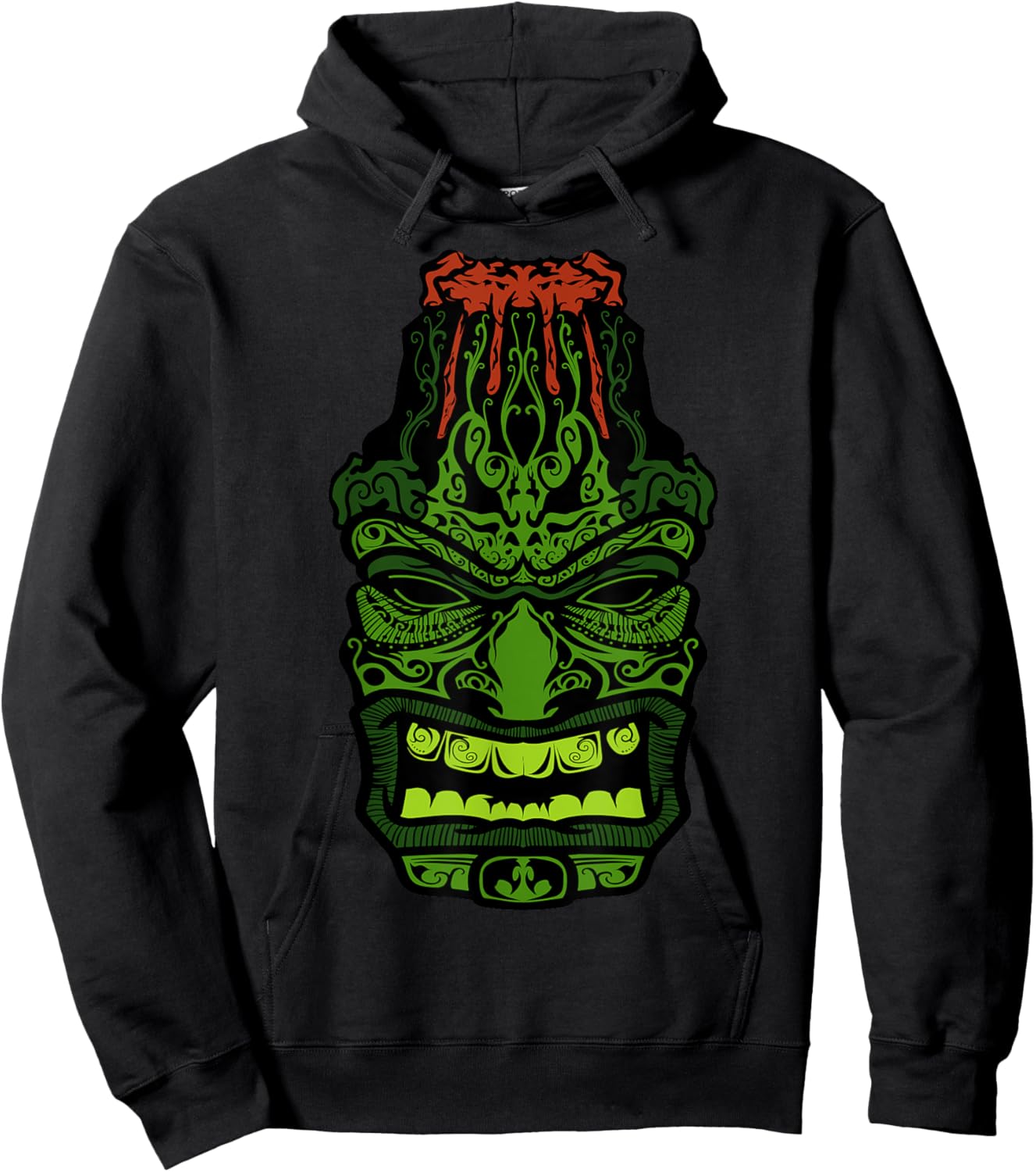 Polynesian Tiki Shirt - Hawaiian Tiki Shirts - Tribal Hoodie - Hoodie | Black