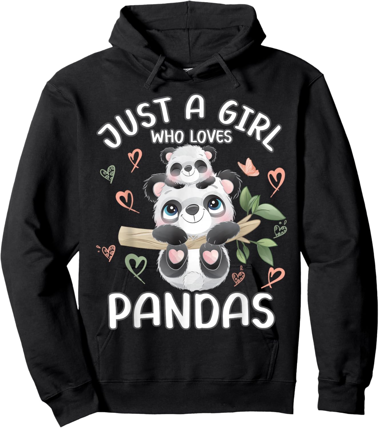 Just A Girl Who Loves Pandas for Teen Girls Panda Mommy Hoodie - Hoodie | Black