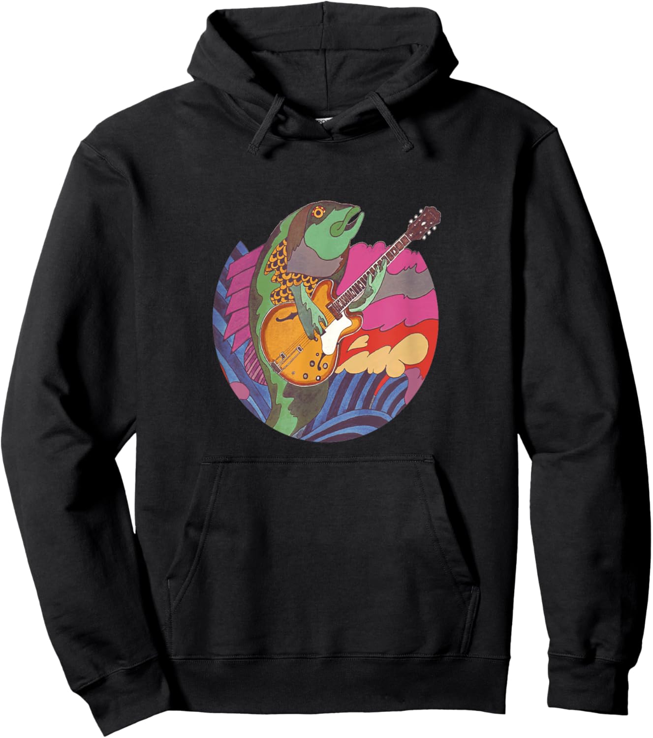 Kingfish guitar playing Fish Hoodie - Hoodie | Black