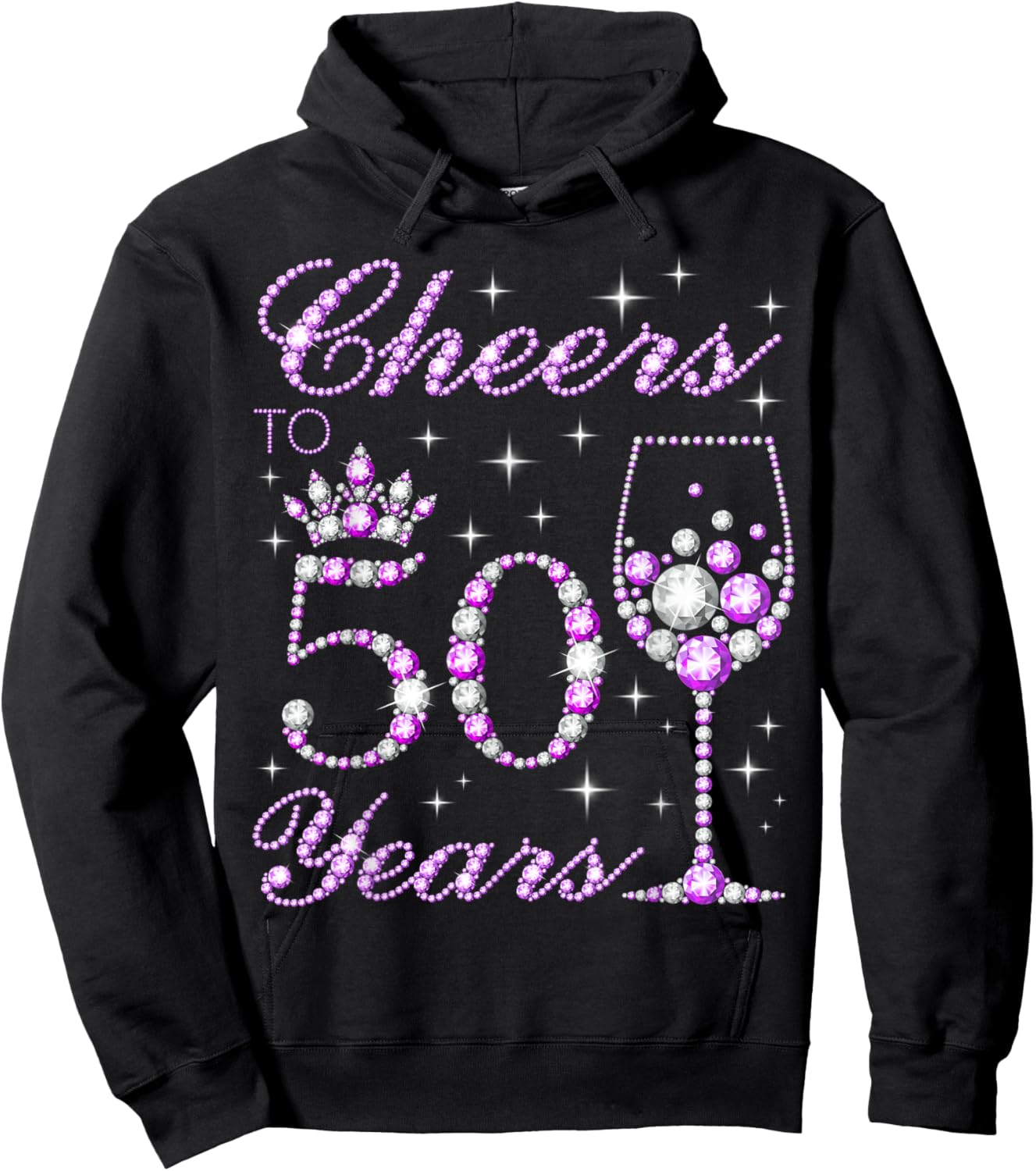 Cheers to 50 Years Old 50th Birthday Hoodie - Hoodie | Black