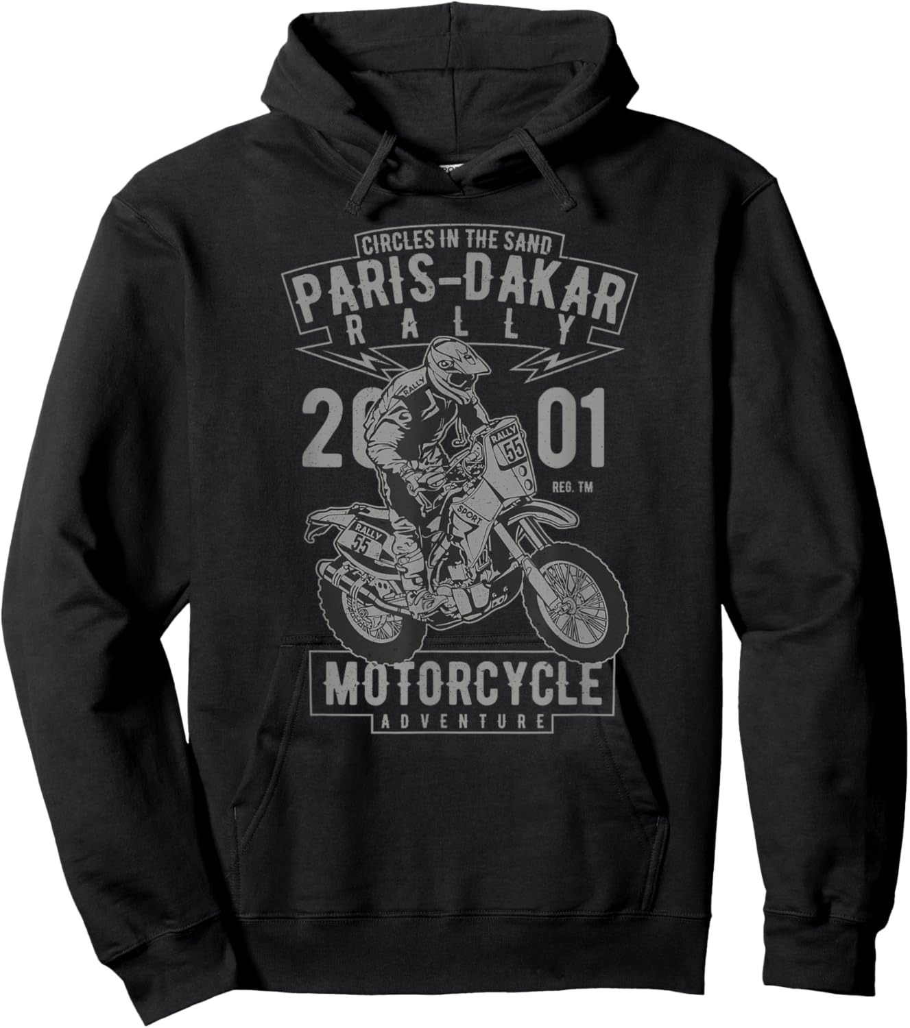 Paris-Dakar rally motorcycle adventure for off-road biker Hoodie - Hoodie | Black