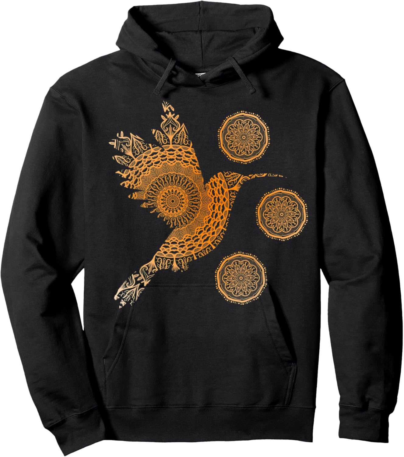 Sacred Mandala Hummingbird Nature Fractal Geometry Hoodie - Hoodie | Black
