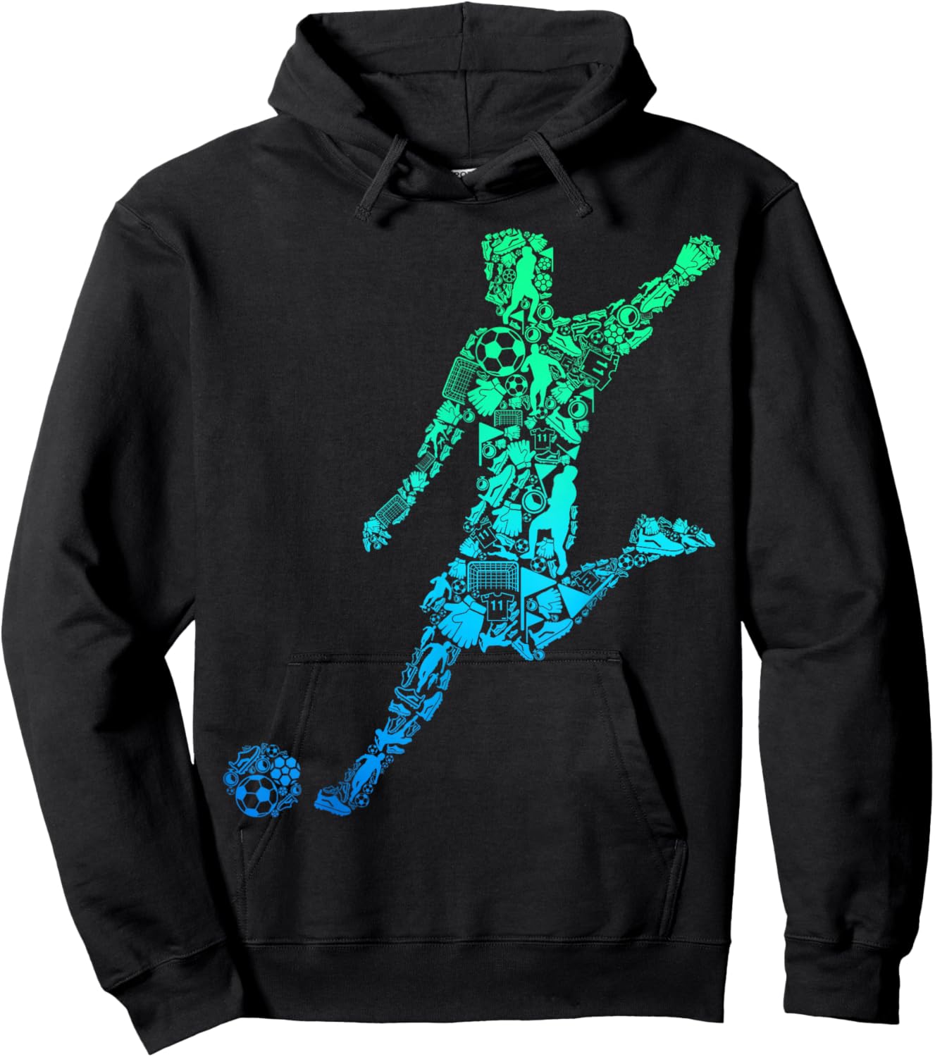 Soccer Player Boys Kids Youth Men Hoodie - Hoodie | Black