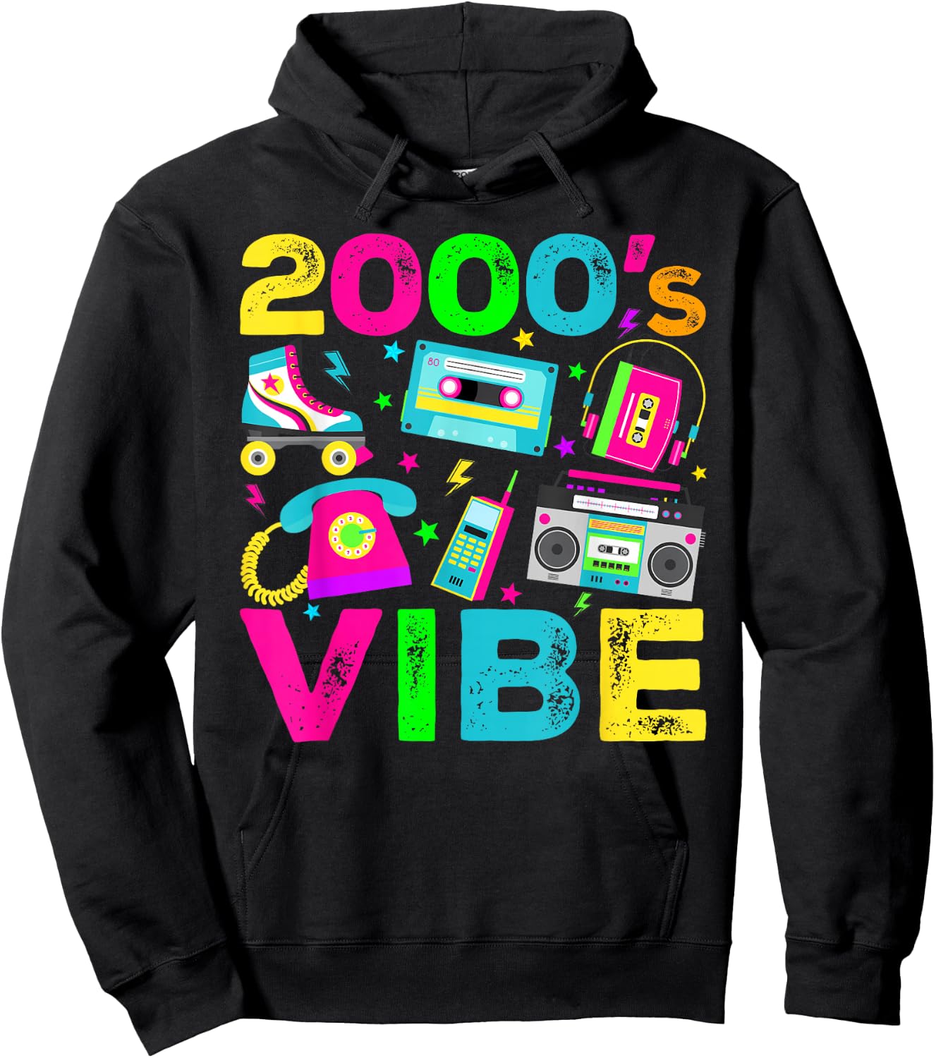 2000s Vibe 2000's Vintage Style 2000s Retro Party Hoodie - Hoodie | Black