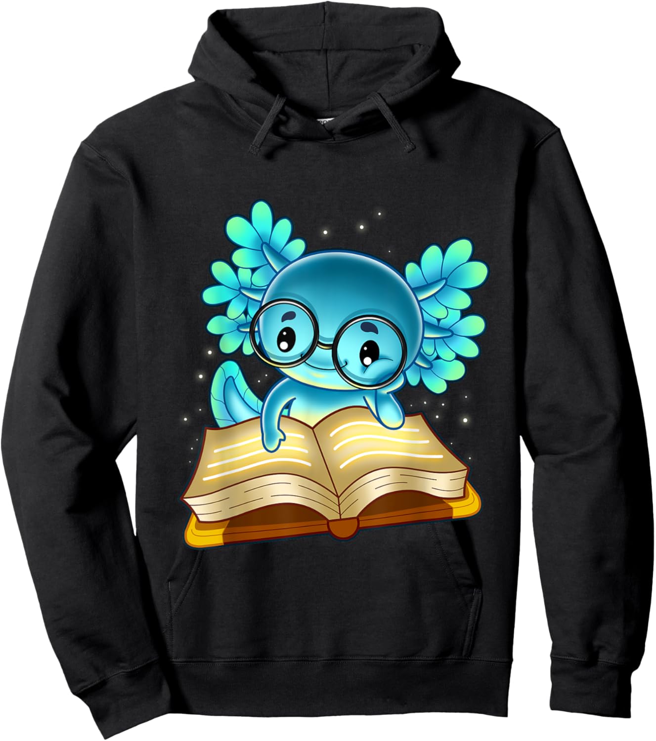 Axolotl Read Book Ambystoma Mexicanum Mexican Walking Fish Hoodie - Hoodie | Black