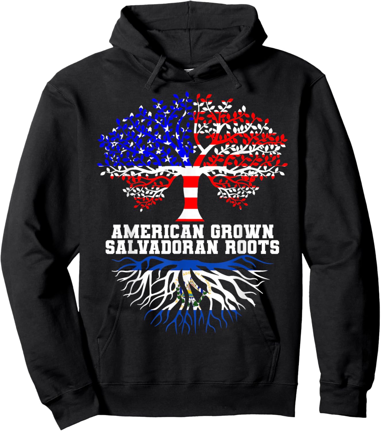 El Salvador American Salvadoran Roots Heritage Patriotic Hoodie - Hoodie | Black