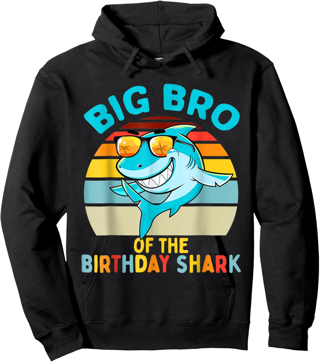 Big Bro of the Shark Birthday Brother Matching Family Hoodie - Hoodie | Black