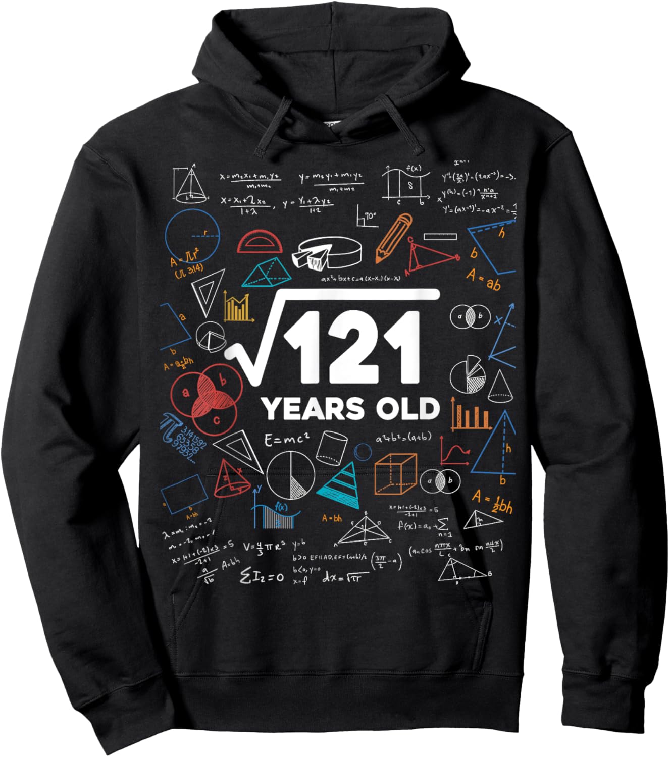 Square Root Of 121 11th Birthday Math Lover 11 Year Old Bday Hoodie - Hoodie | Black
