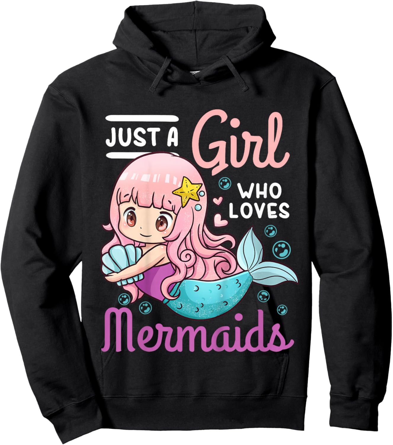 Mermaid Just a Girl Who Loves Mermaids Hoodie - Hoodie | Black