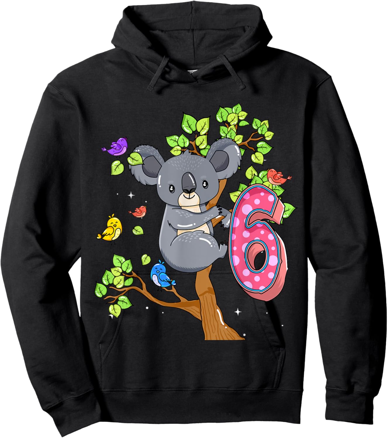 Koala Bear 6th Birthday Girl 6 Year Old Birthday Koalas Bday Hoodie - Hoodie | Black