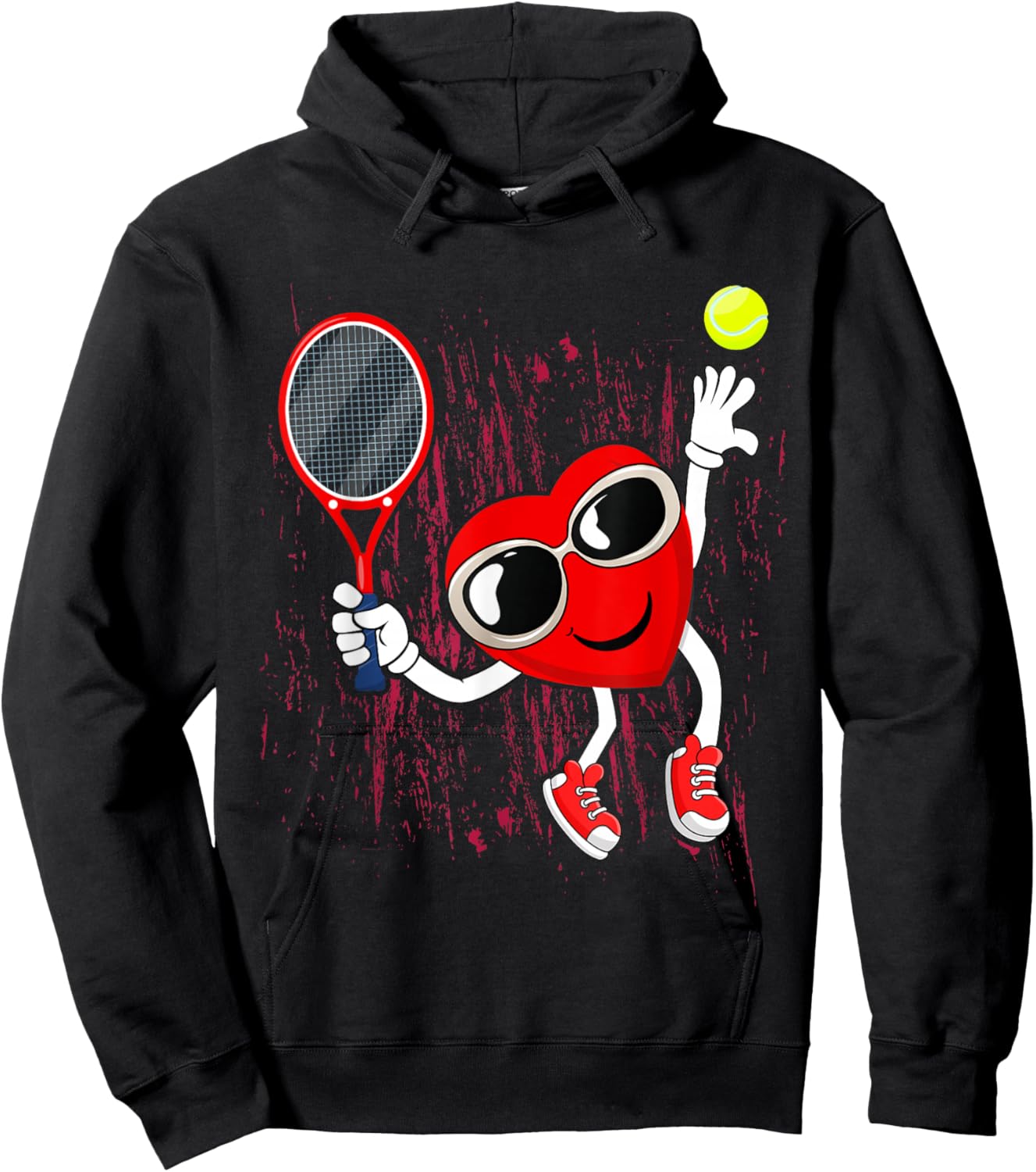 Valentines Heart Tennis Ball Valentine Costume For Kids Hoodie - Hoodie | Black