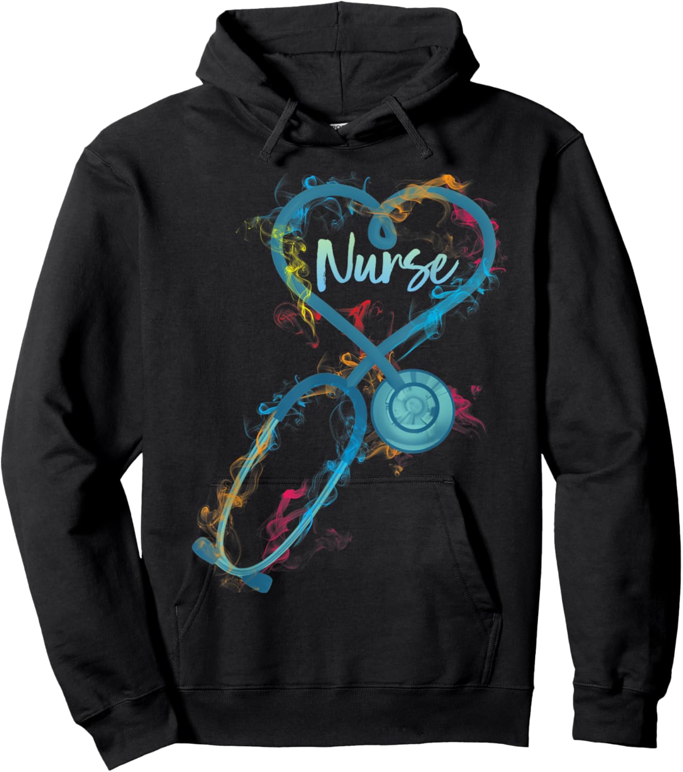 Nurse Stethoscope Heartbeat EKG Medical RN Gift Hoodie - Hoodie | Black